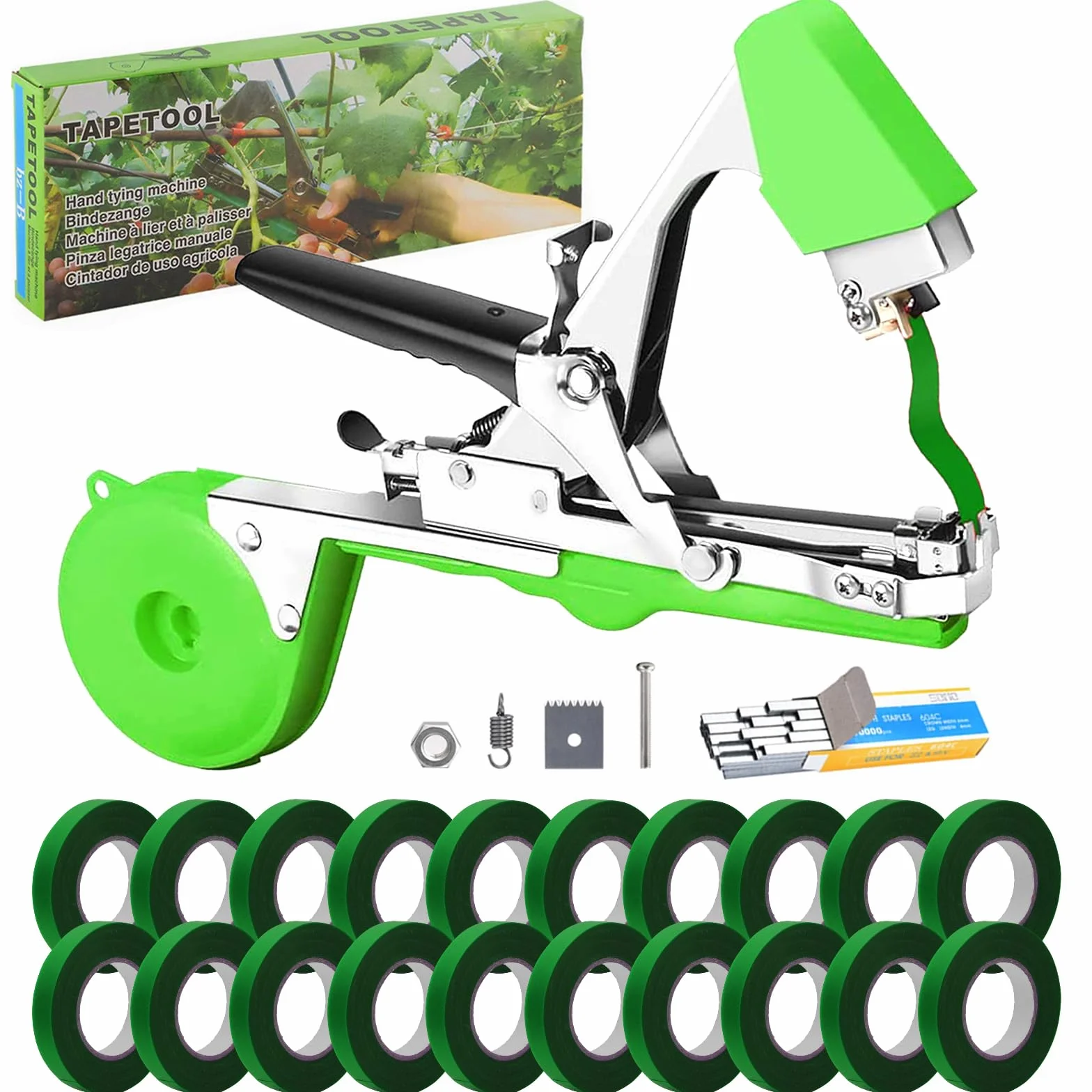 Maquina para Atar Plantas, Herramienta de Cinta de Jardín para Atar Ramas de Plantas Atadora De Tomates Atadora Agricola Herramientas huerto a Mano para Viñedo Pepino UVA Fruta Flores Vegetales