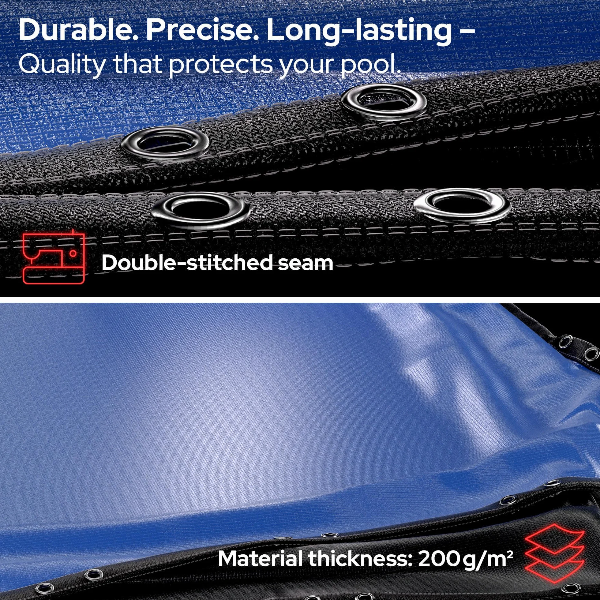 Arebos® Cubierta para Piscina Redonda Ø 610 cm | Lona Solar 2 en 1 de PE 200g/m² | Apta para Piscinas Ø 500-550 cm