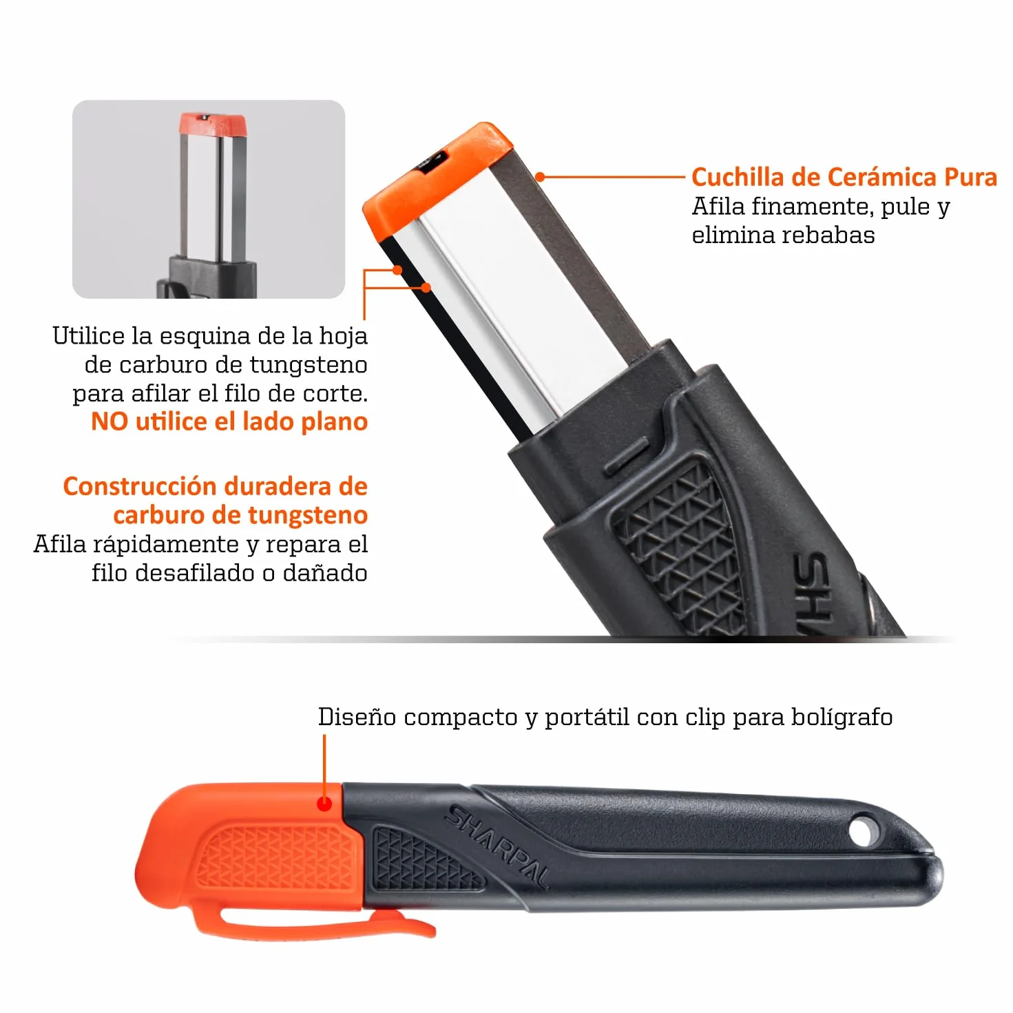 SHARPAL 129N Afiladora para hachas y cuchillas de herramientas de jardín, podaderas, tijeras cortasetos, hachas, machetes, cuchillas de cortacéspedes