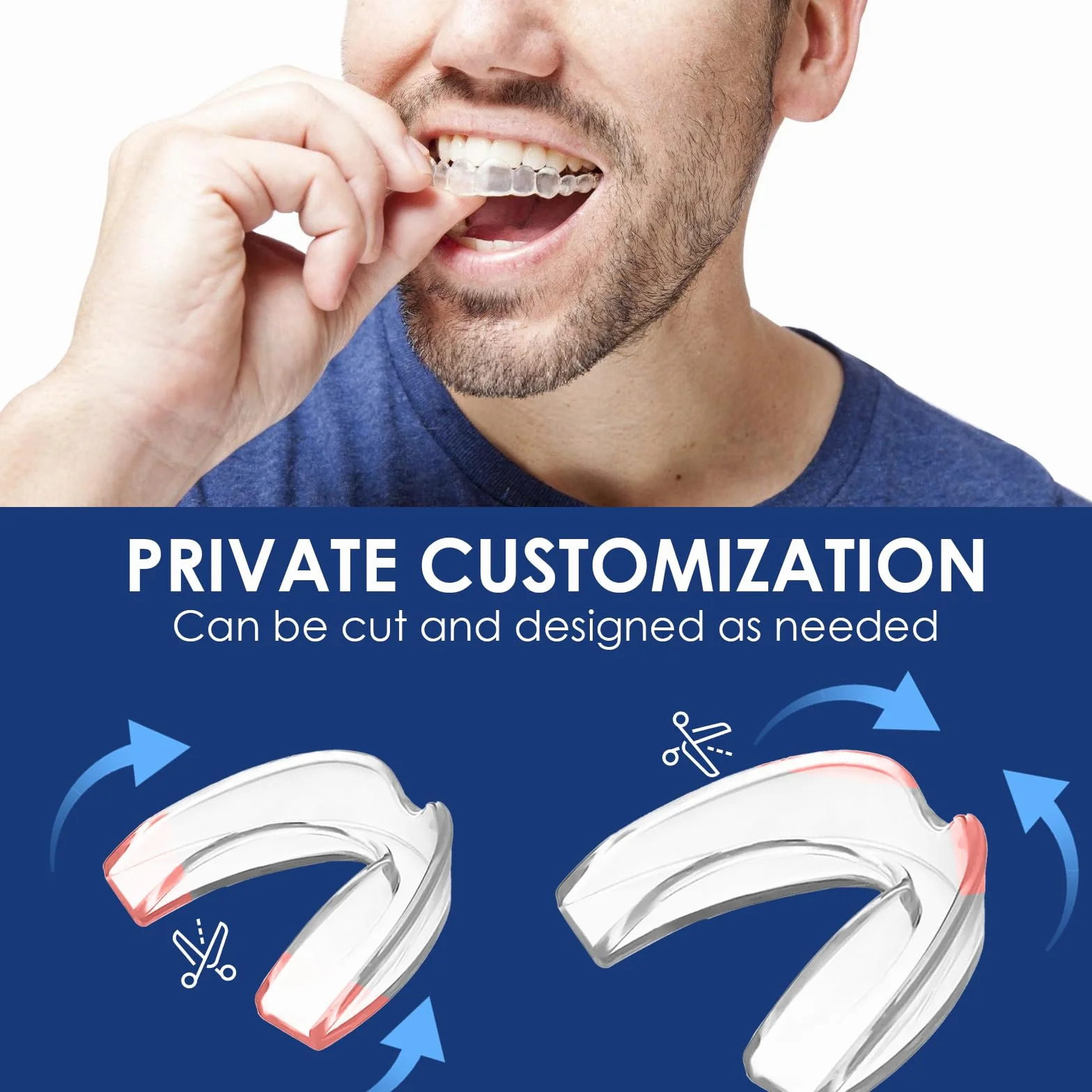 Ferula Descarga Bruxismo 4 Piezas Kit Protección Dental Reutilizables Protector Dental para Rechinar Dientes