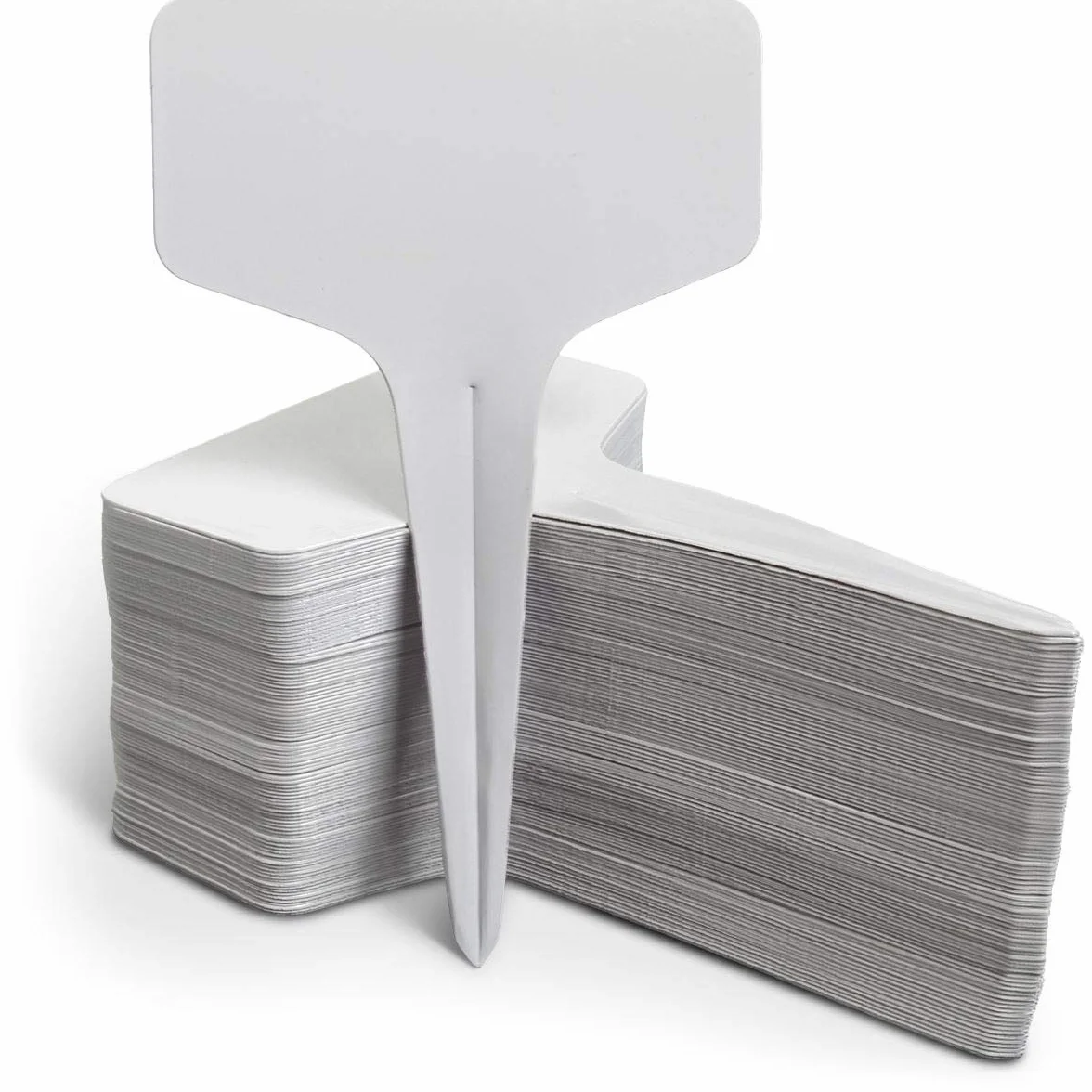 iGadgitz Home U6976 Etiquetas Plantas Etiquetas Invernadero Marcadores Plantas de Jardín Duraderas - Blanco - Tipo T - 100 Piezas