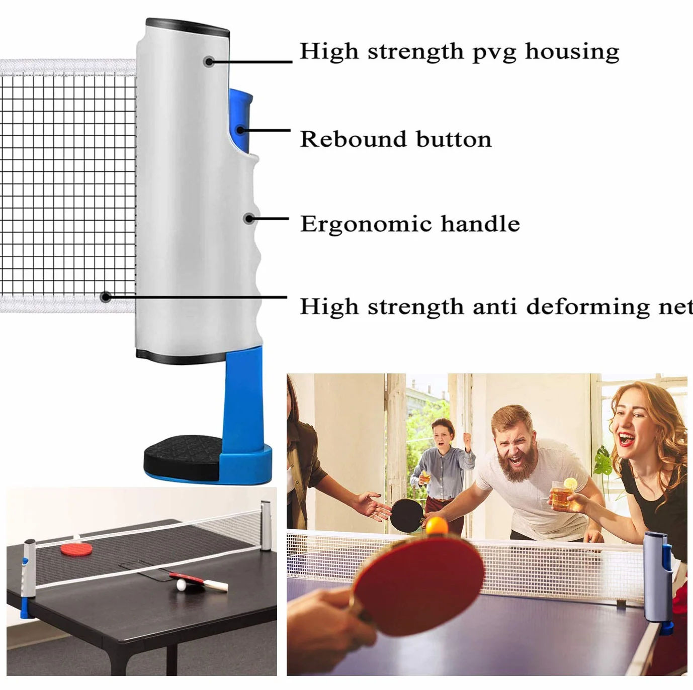 YOUYIKE Juego de Tenis de Mesa Portátil para Entrenadores, Niños, Adultos y Profesionales