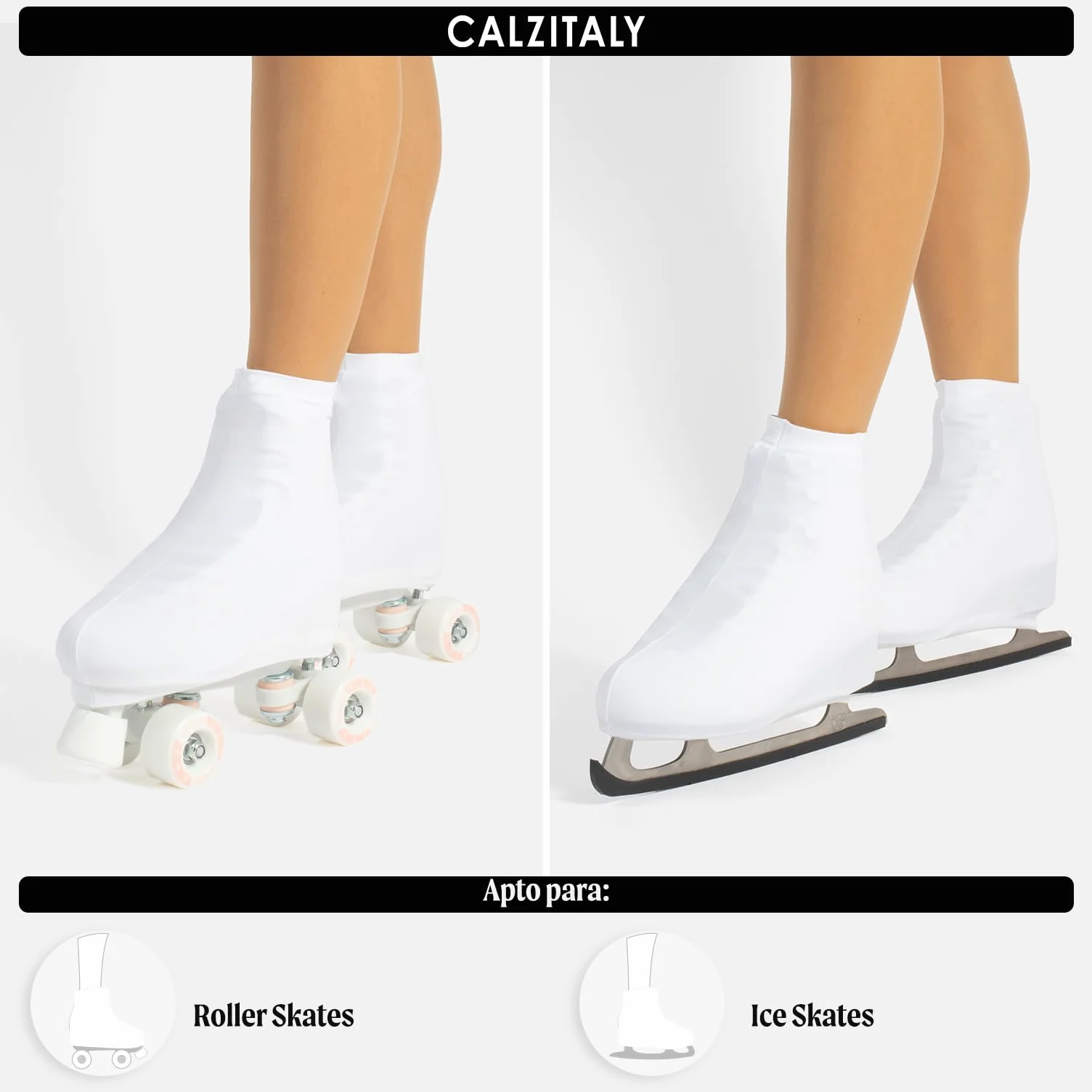 Cubrepatin para Niña y Mujer, Funda Patin Skate, 70 DEN, Natural, Negro, Caramelo