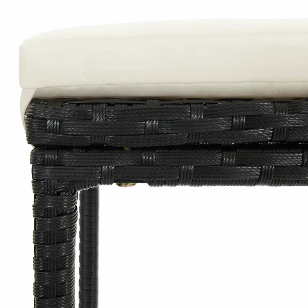 vidaXL Set Mesa y Sillas de Bar Jardín 3 Piezas Mueble Taburete Pub Bistró Mostrador Decoración Casa Jardín Restaurante Moderno Ratán Sintético Negro