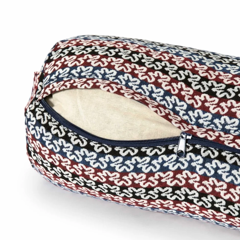 Bolster Yoga Rodillo Krishna Yin Yoga 68 x 22 cm Relleno Espelta Orgánica Cubierta Algodón Lavable Cojín Zafu Yoga Rodilla Rulo Pilates