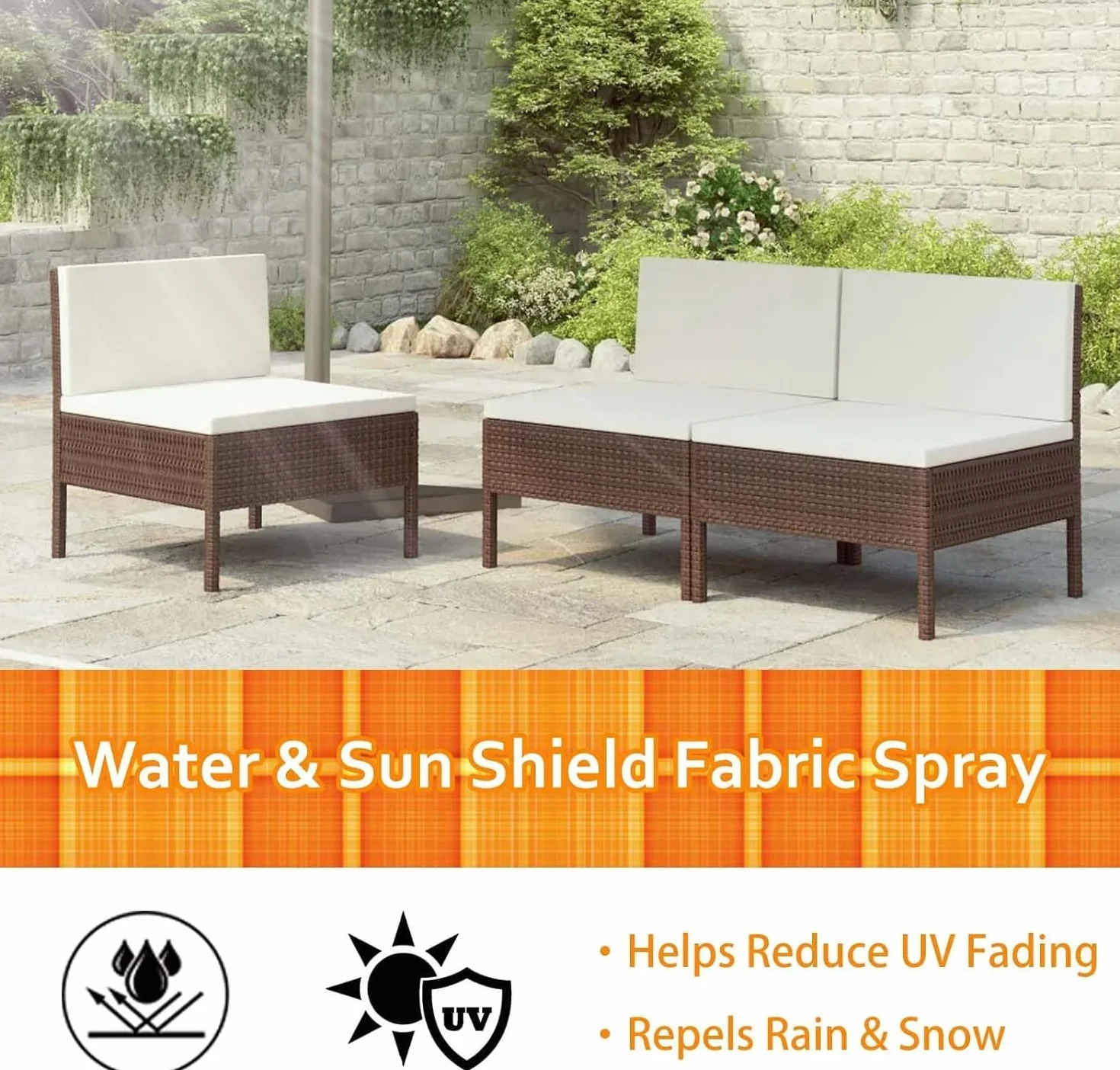 Spray protector de tela para uso en interiores y exteriores, spray protector de sofá, protector de tela para exteriores, repelente al agua para tela, tela impermeable y spray de protección UV