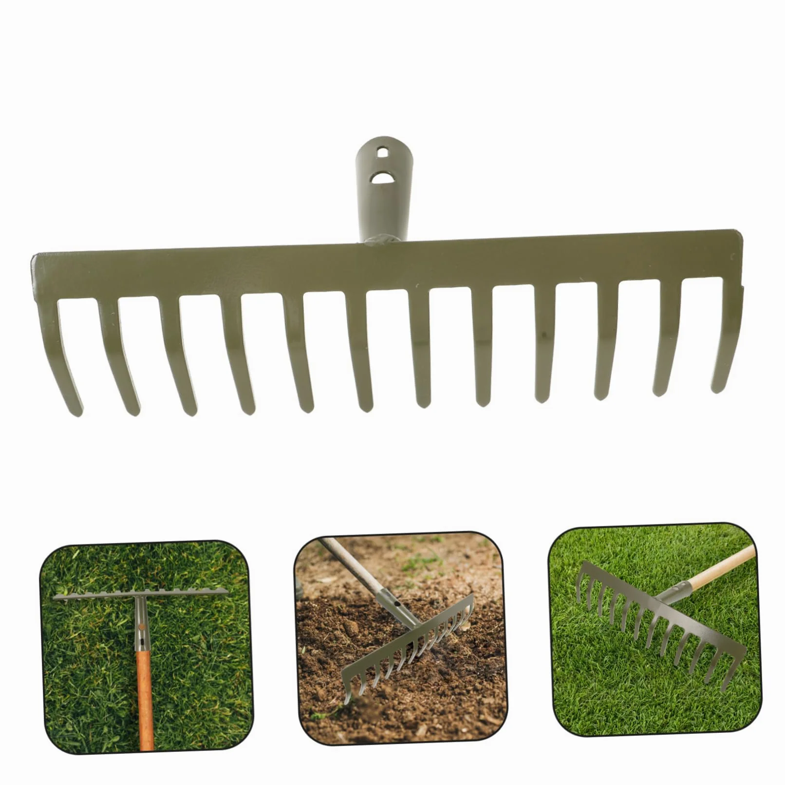 Hemobllo 3piezas Rastrillo De Jardín Metálico Resistente para Césped y Caídas Herramienta De Jardinería Ergonómica Fácil De Usar Limpieza De Jardines para Jardineros