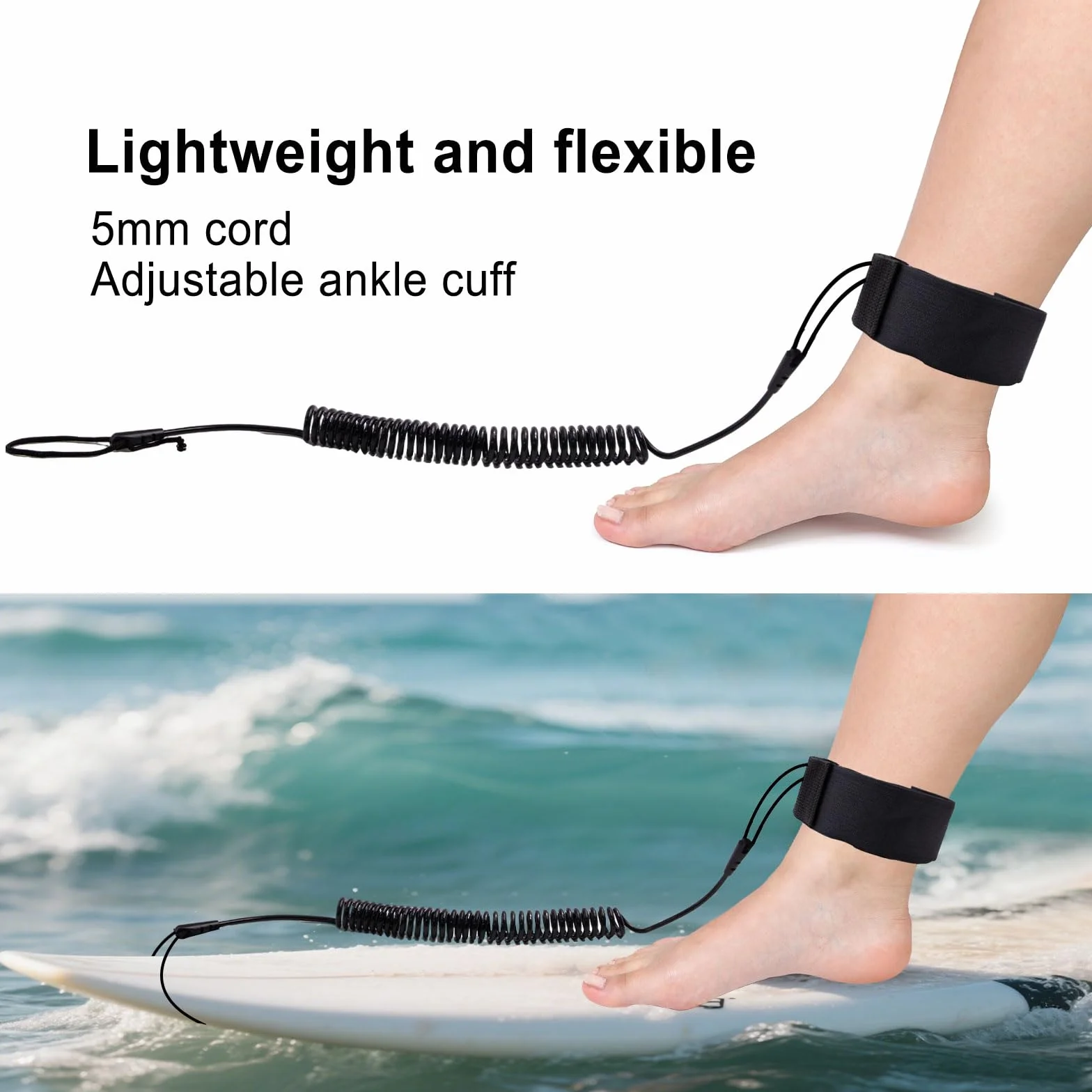 Surf Leash Ajustable TPU Adultos para Longboard 10ft