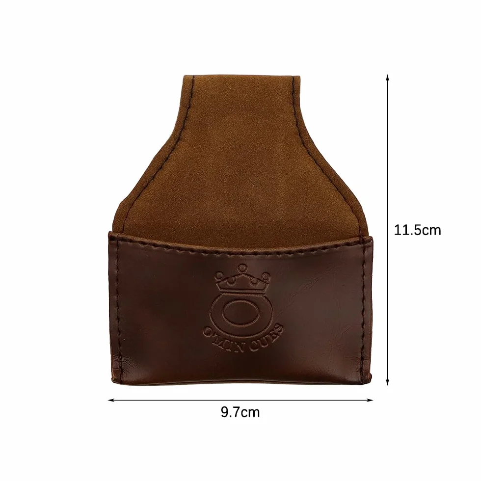 Bolsa de Tiza de Billar Portátil, Bolsa de PU, Negro y Marrón