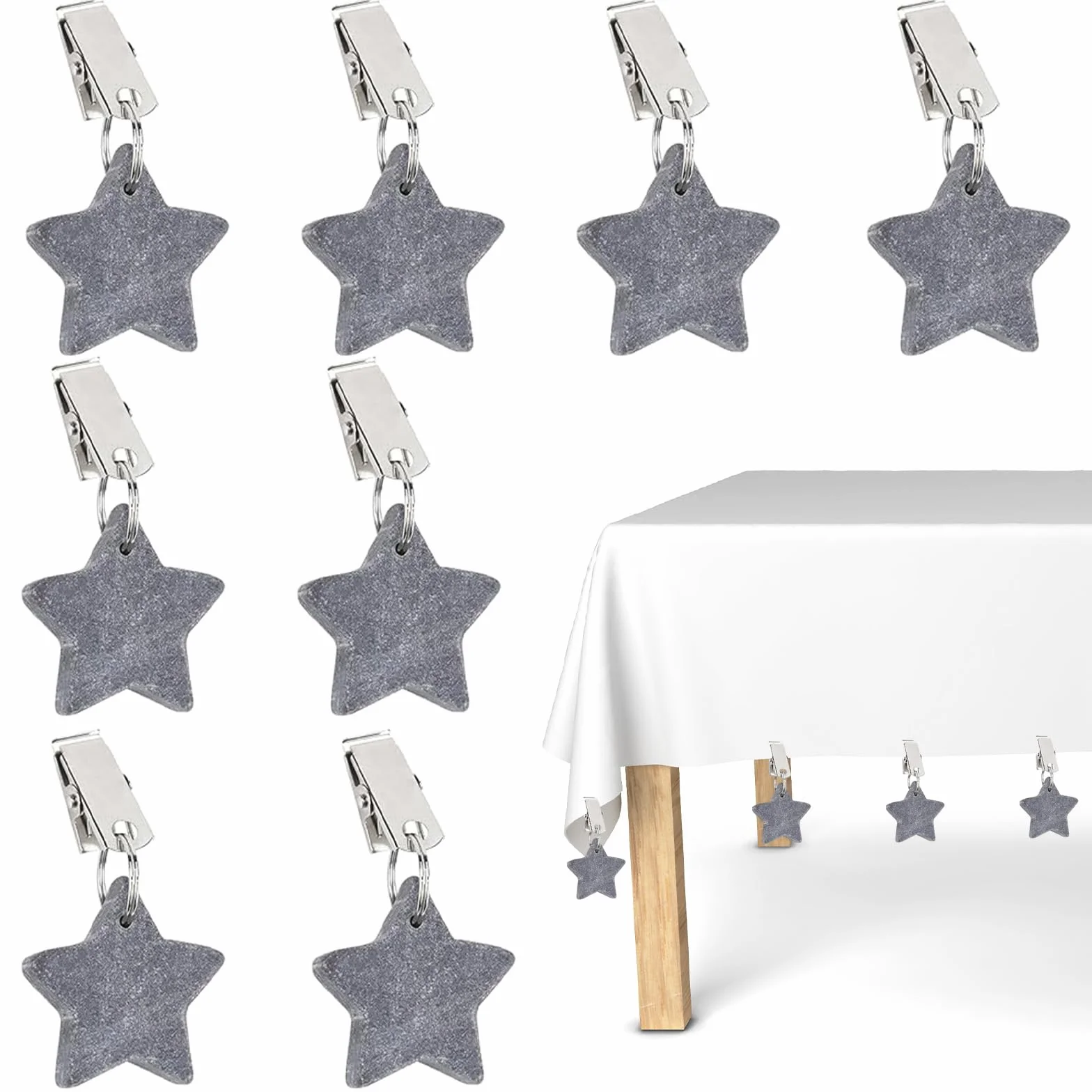 Pesos para Manteles, Pinzas Mantel Mármol, Pesas para Manteles en Perchas con Pinzas, para Mesas Decorativas, de Exterior, de Picnic, para Cenas Familiares