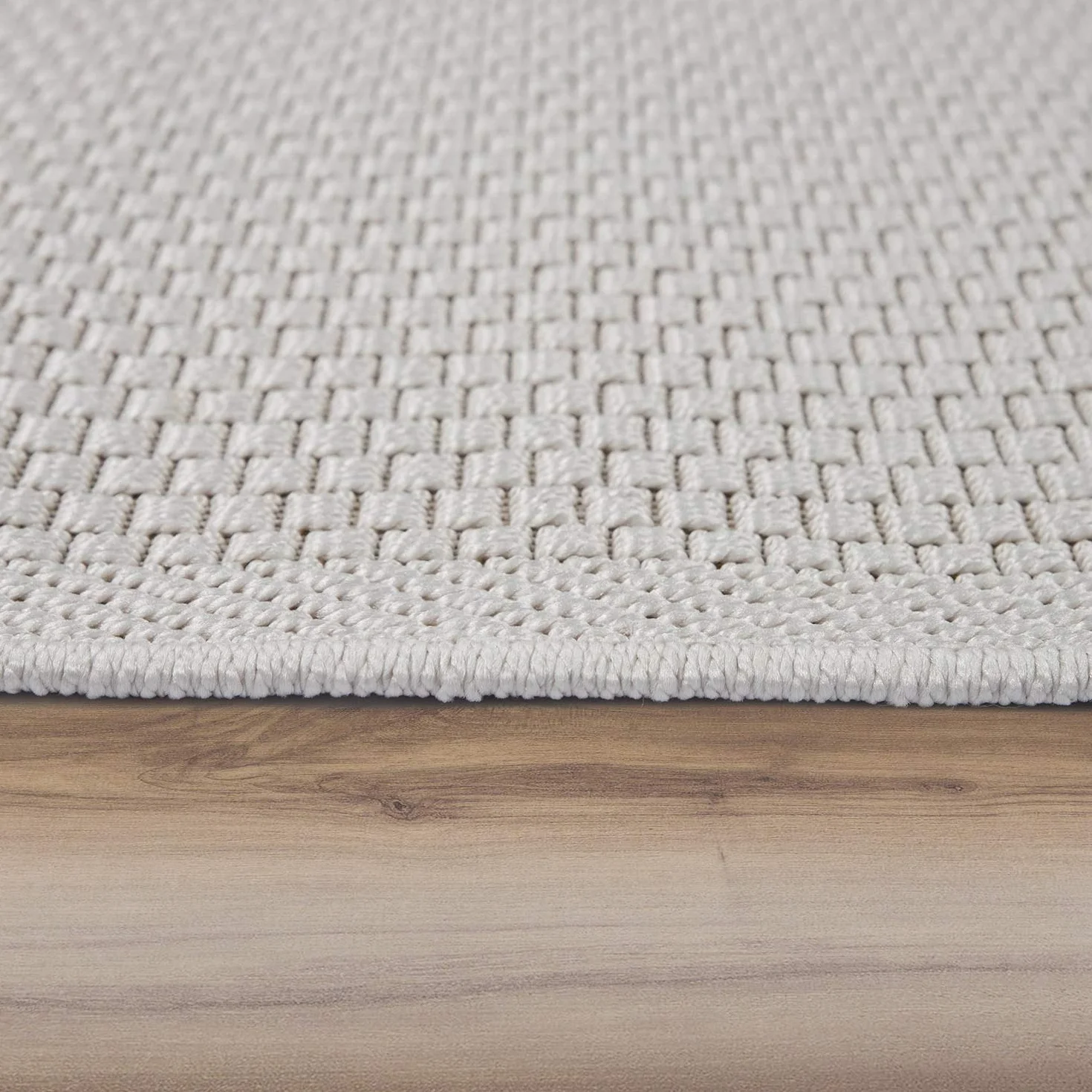 Paco Home Alfombra Exterior Terraza Balcón Cocina Lisa Moderna Crema Beige, tamaño:60x100 cm