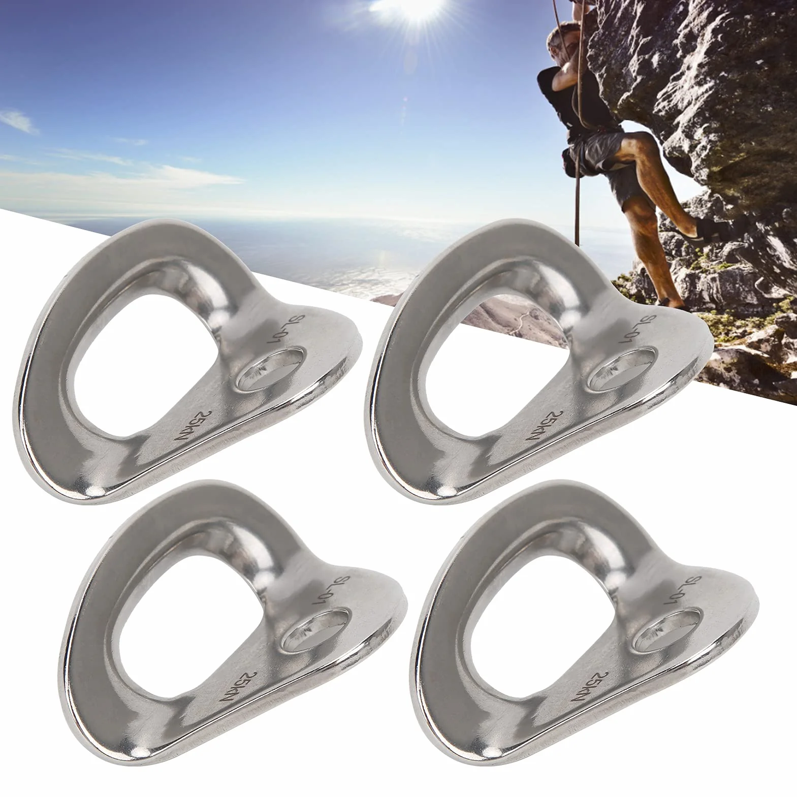 Dilwe Anclajes de Escalada, Colgadores de Acero Inoxidable, Multifunción