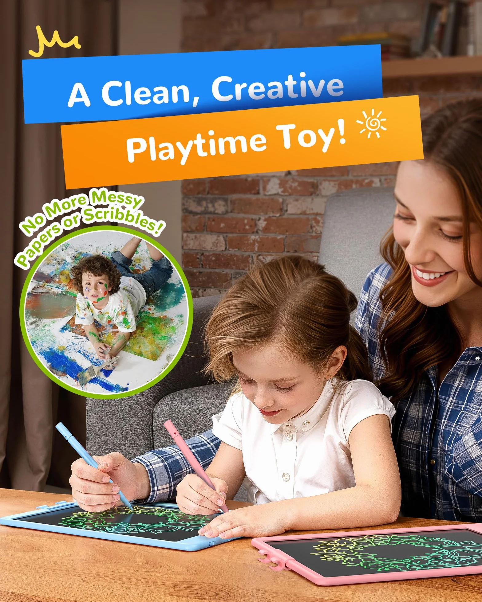 KOKODI Pizarra Mágica LCD 10 Pulgadas Juguetes Reutilizables para Niños 3 Años Regalo Cumpleaños Pascua (Blau)