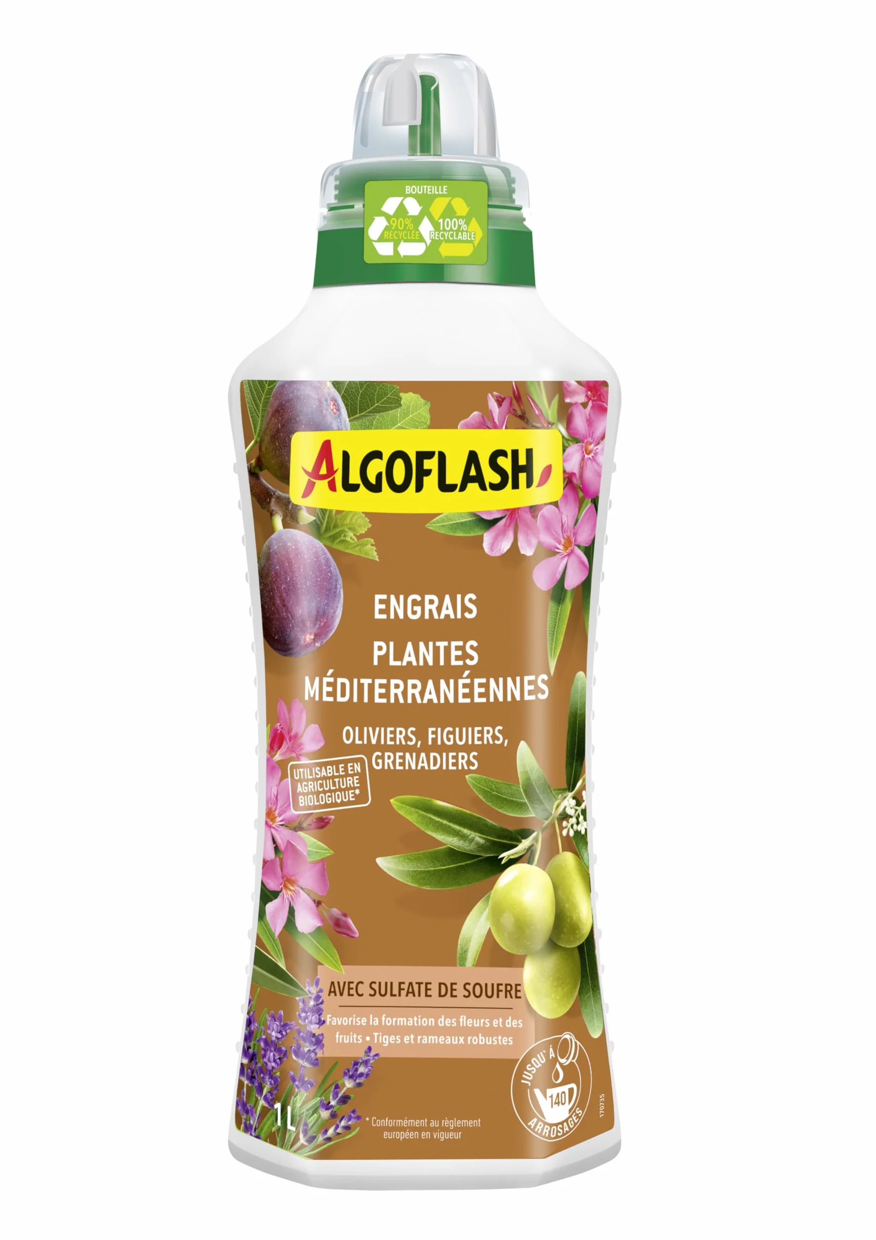 Algoflash Plantas Mediterráneas de Frutas UAB 1 L: Olivos, higueras, Granadas