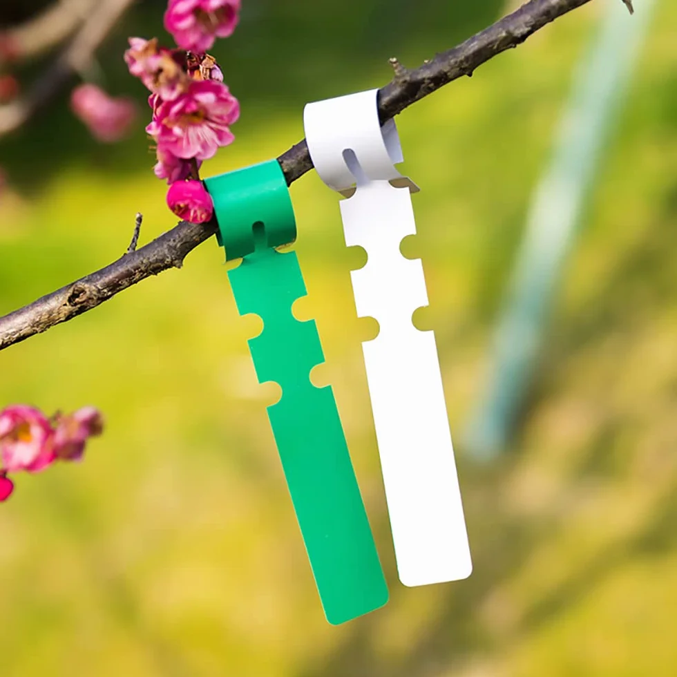 100 Piezas Etiquetas para Plantas, Etiquetas de Plástico para Árboles, Envolventes para Colgar Plantas, Impermeables para Jardín, y para Guardería
