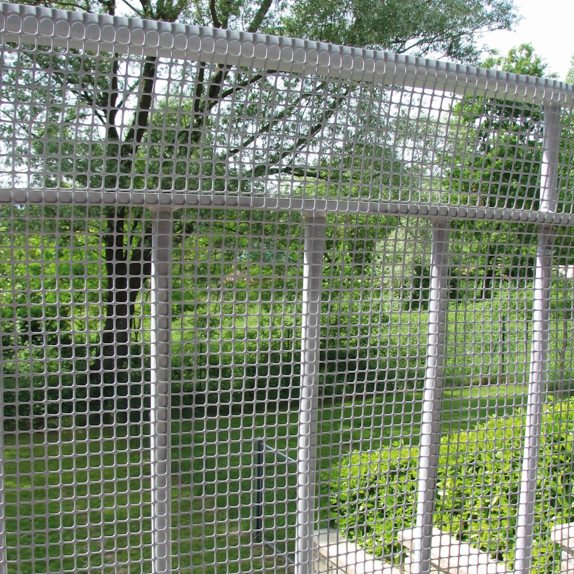TENAX Malla de Plástico Quadra 10 Plata 1,00x10 m, Malla Protectora Multiuso para Balcones, Vallas y Cercados