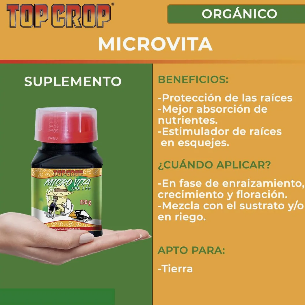 Microvita 700 g – Concentrado de Microorganismos Beneficiosos para el Suelo, Estimula Raíces, Mejora la Absorción de Nutrientes y la Salud del Sustrato