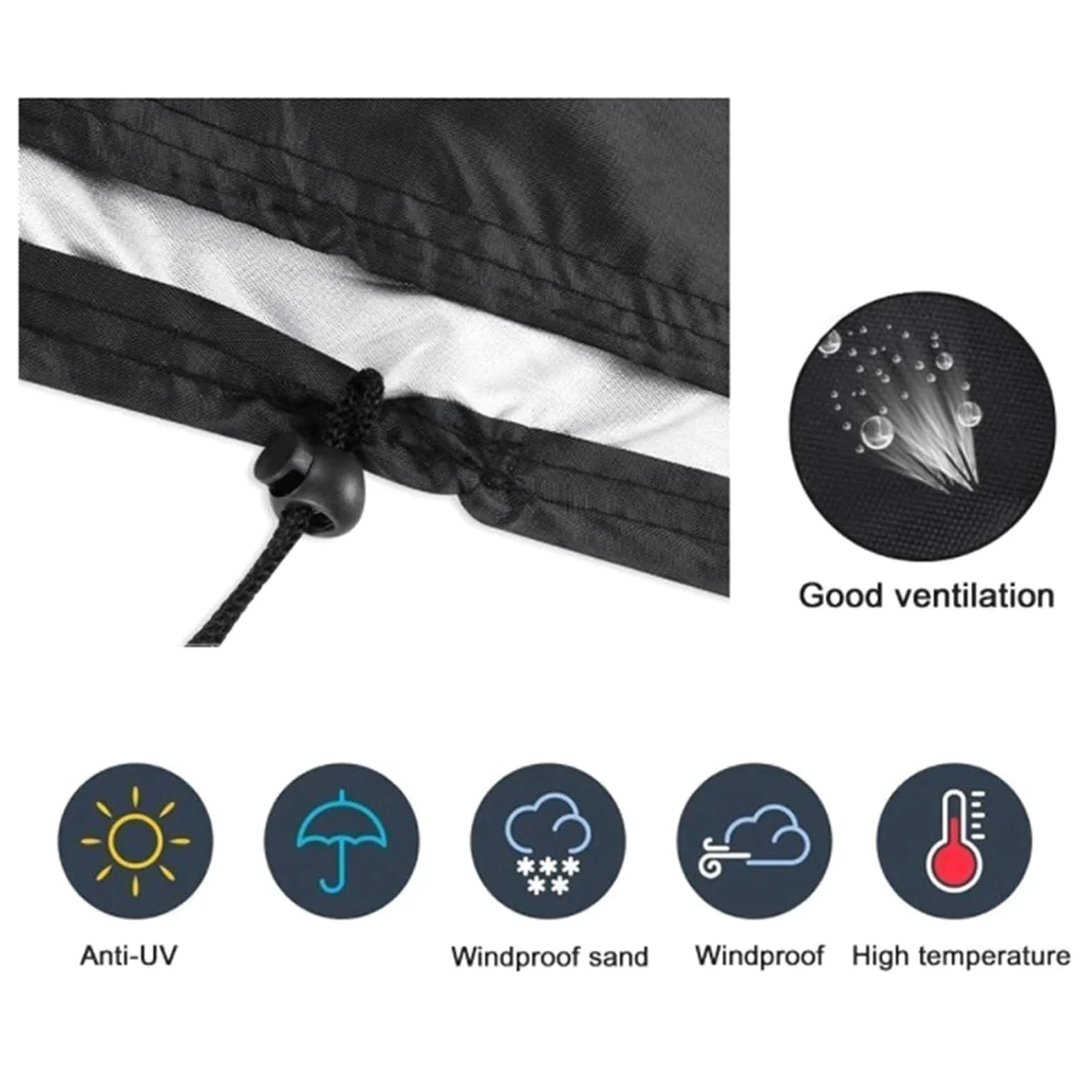Funda para cortacésped autopropulsado, Funda for cortacésped, tractor de jardín, tela Oxford negra, 140 x 66 91 cm, con bolsa almacenamiento protectora