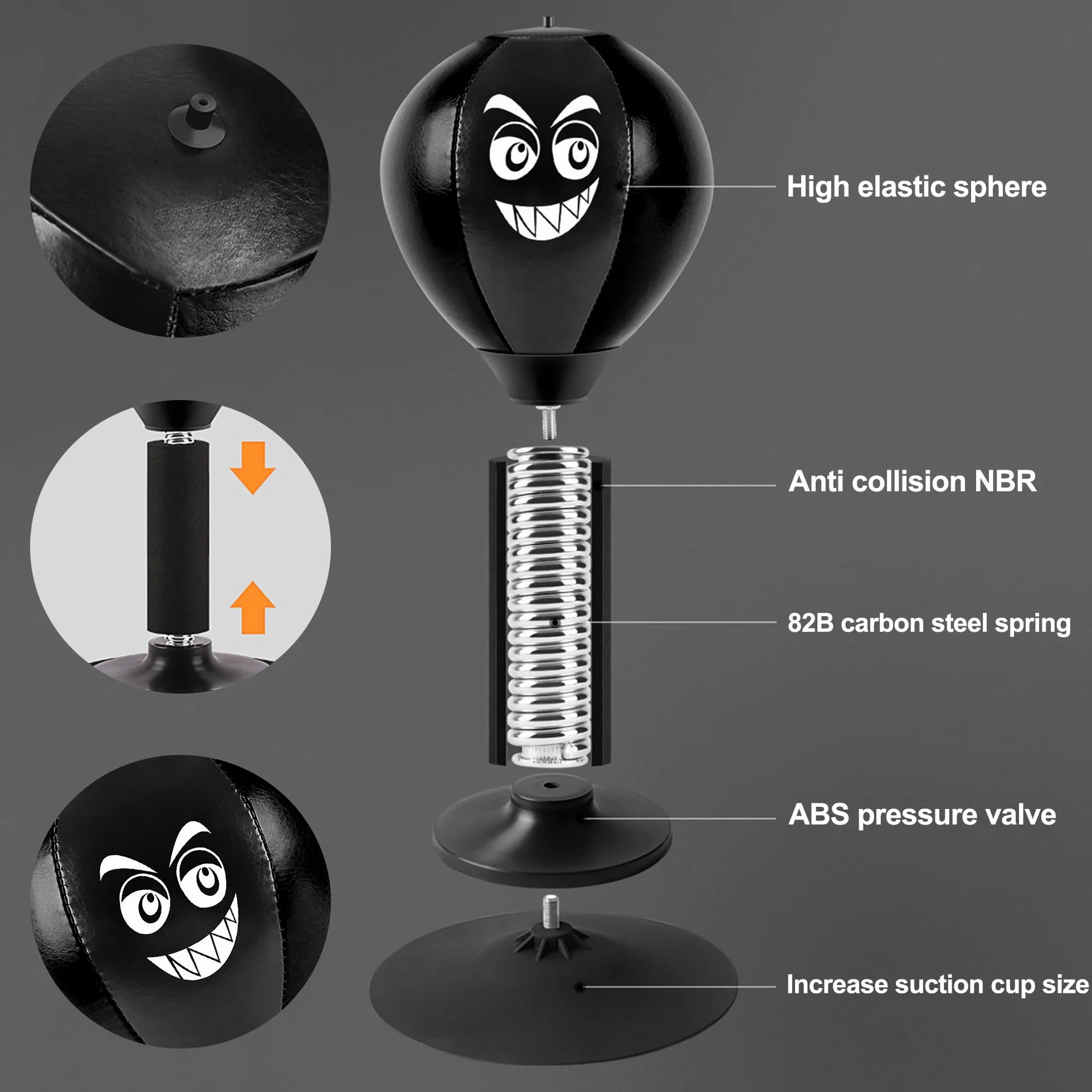 Mesa de punching ball, saco de boxeo de escritorio con ventosa, mini saco de boxeo para aliviar el estrés