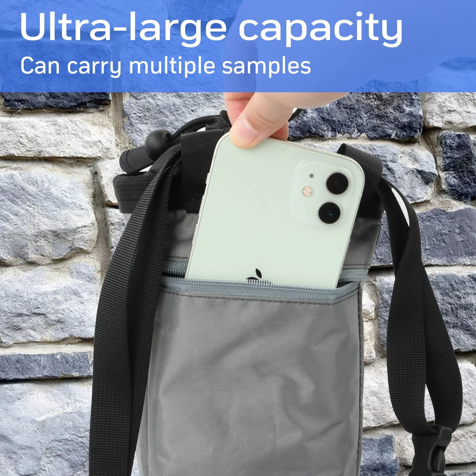 Bolso de Tiza para Escalada con Mosquetón Cremallera, Bolsa de Tiza Ripstop de Gran Capacidad para Bouldering Alpinismo Gimnasia