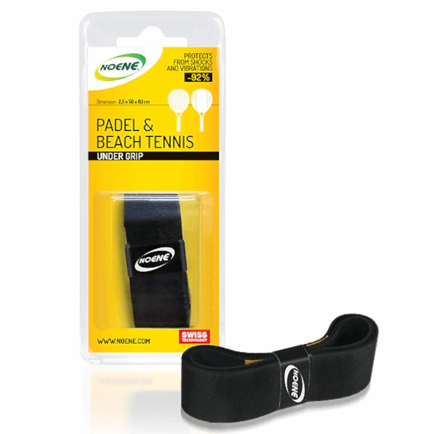 Noene Under Grip Padel & Beach Tennis BL 1 mm 2.5x50cm Nero