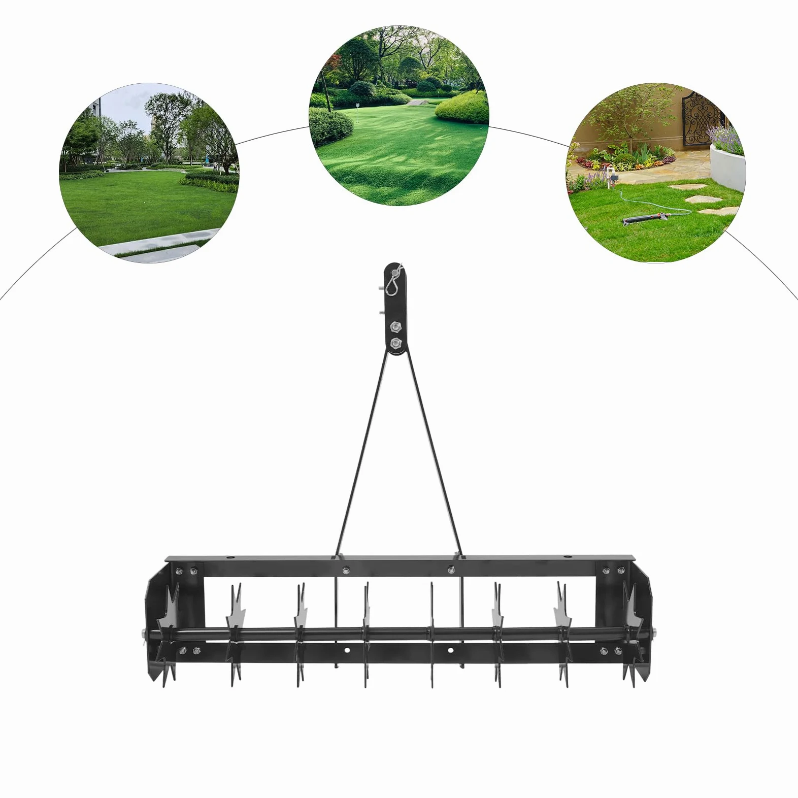 Aireador manual de césped con 8 púas en forma de estrella de hasta 45 kg