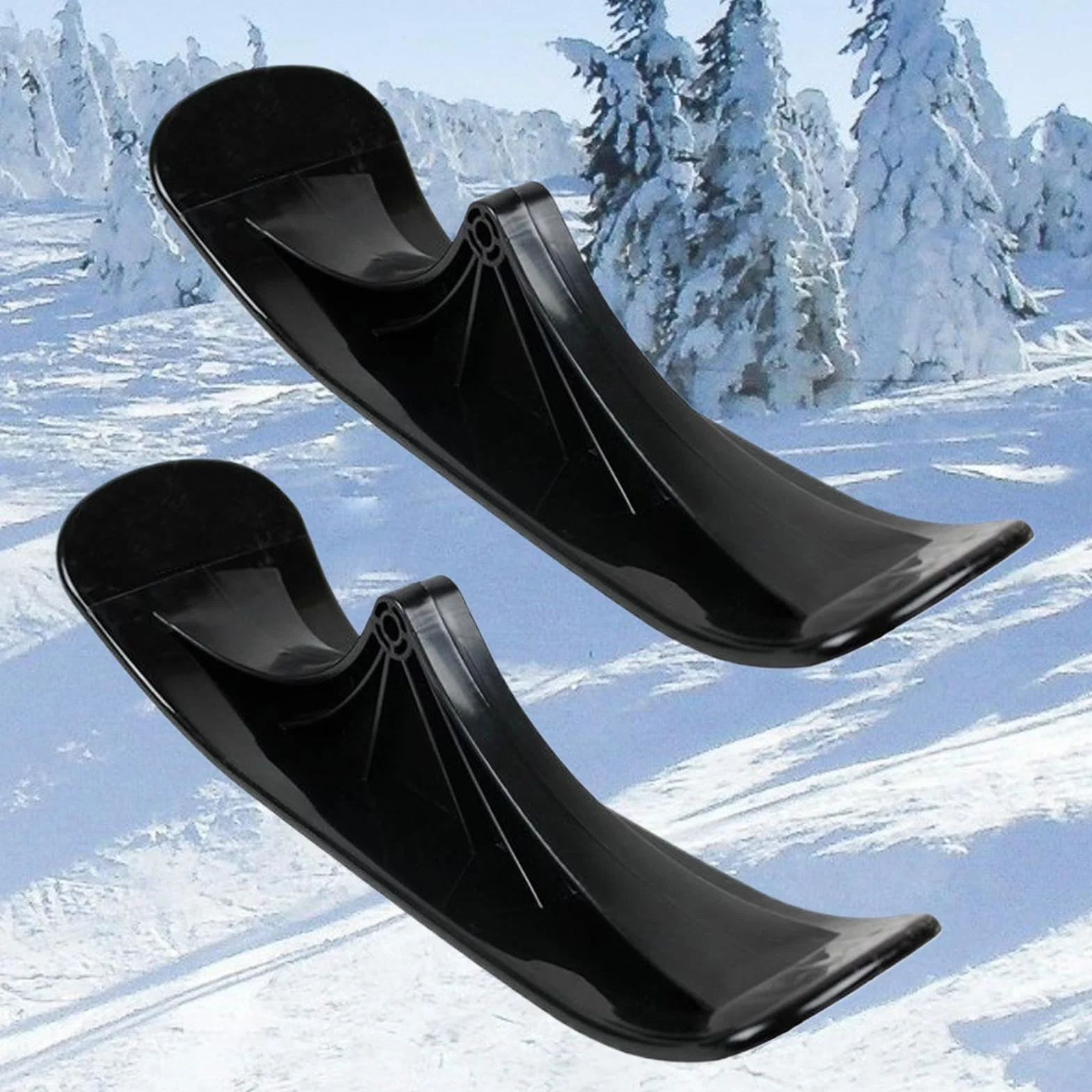 Kit de Conversión de Patinete de Nieve 1 Par Trineo Deportivo Invierno Esquí para Césped Carretera