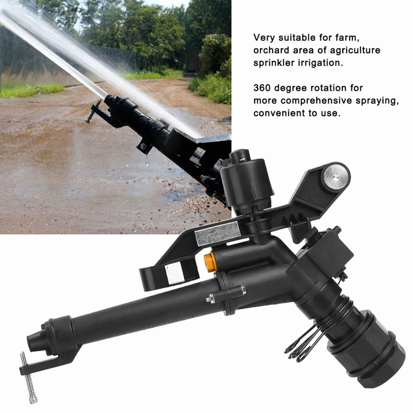 Aspersor de Riego, Aspersor de Césped Giratorio Ajustable de 360 ​​Grados, Rociador de Brazo Oscilante de Rosca Hembra DN25 de 1,5 A 1 Pulgada para Jardín, Patio, Césped, Granja