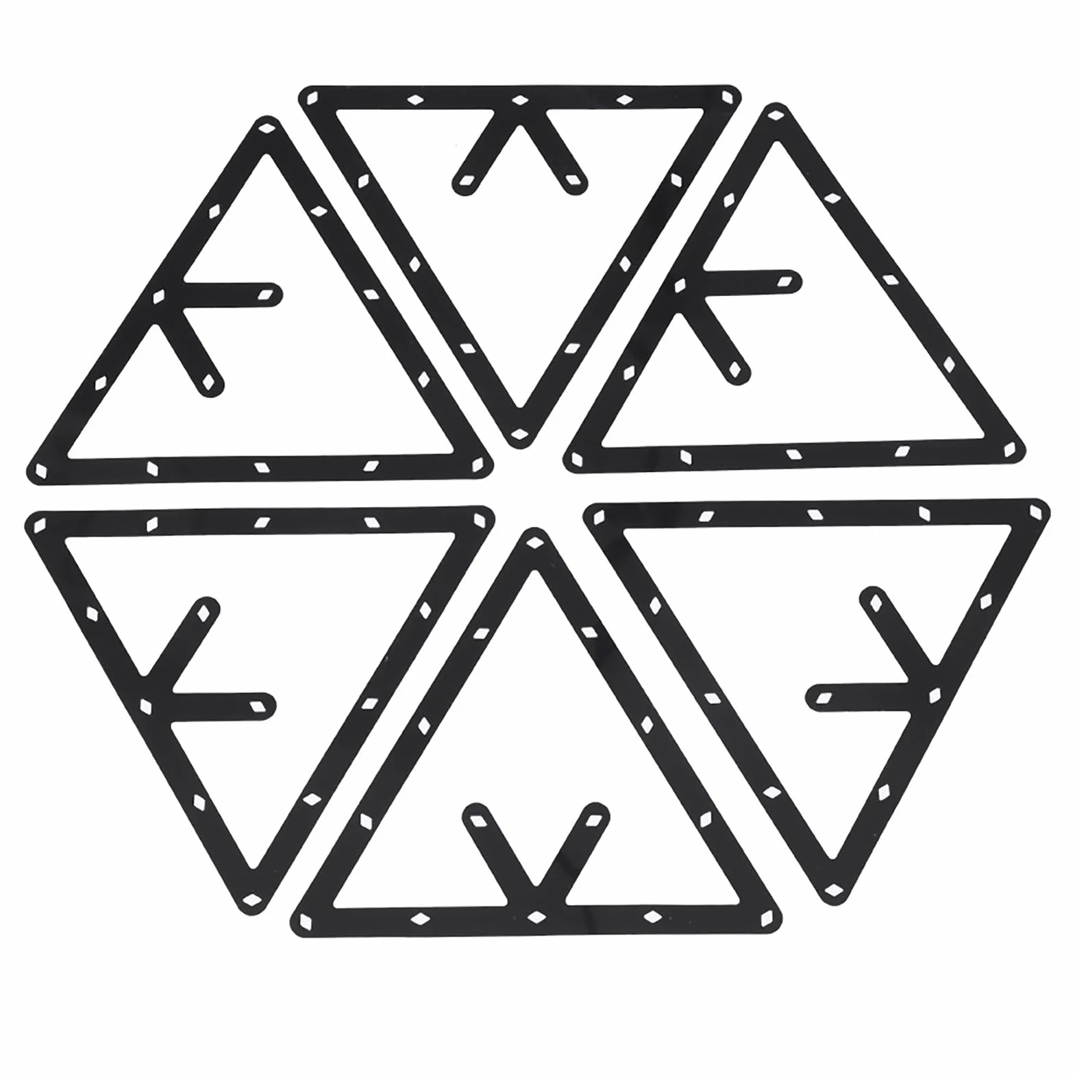 Juego de 6 Estantes de Billar, Soporte de Bola Triangular Negro para Mesa de Billar