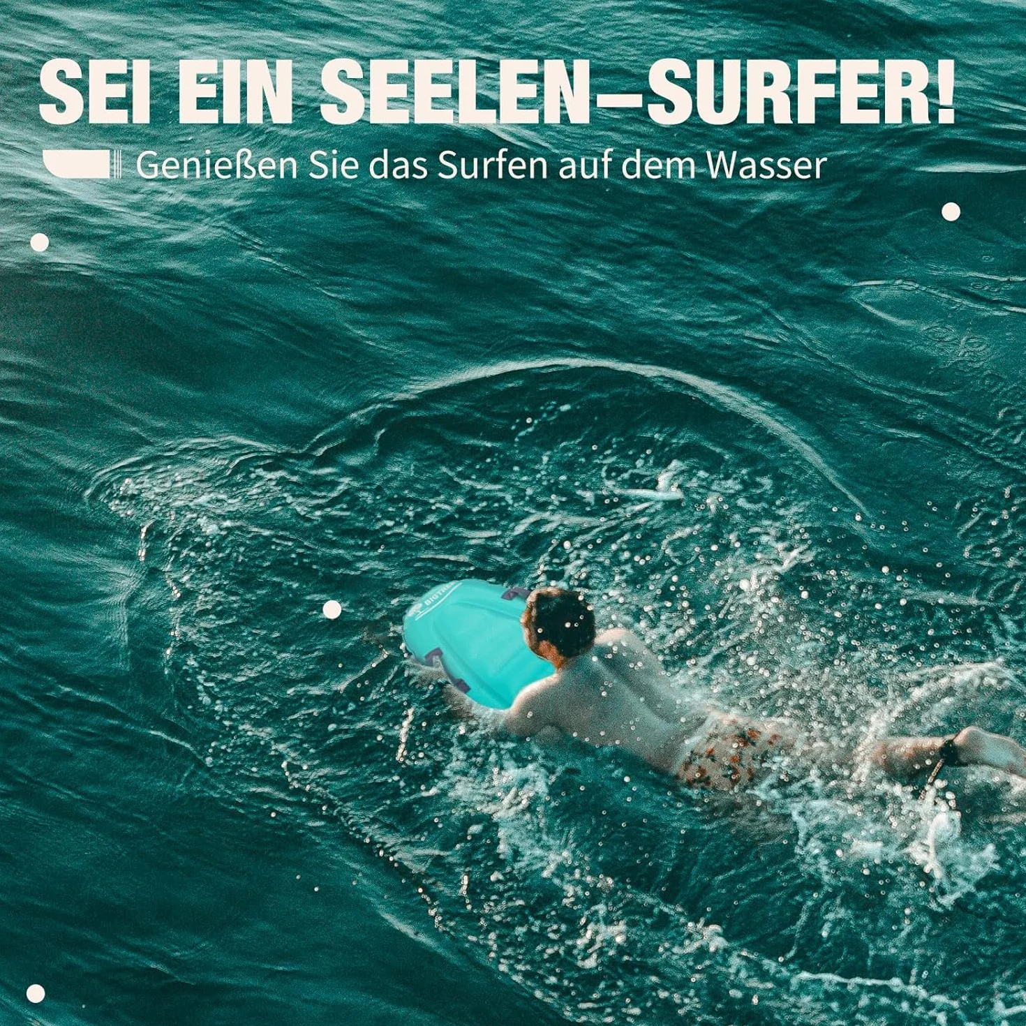 BIGTREE Tabla de surf inflable portátil ligera con asas para nadar
