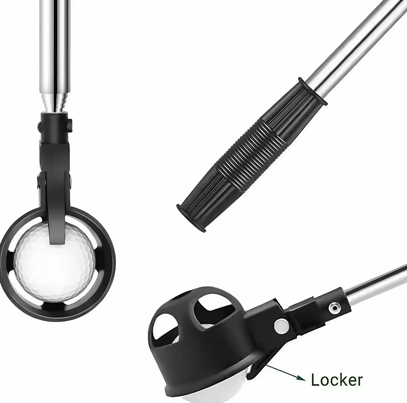 TP15 Recogedor de pelotas de golf extensible 45 cm a 2 m acero inoxidable 304