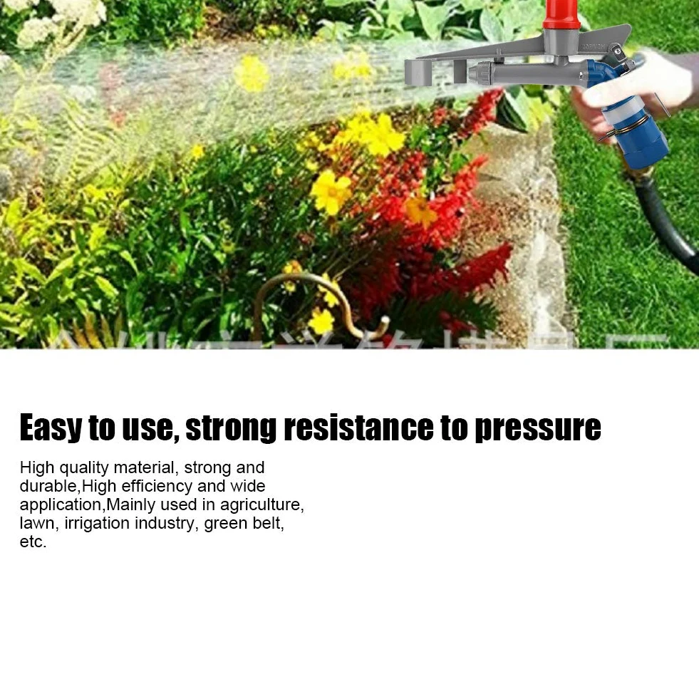 Aspersor de riego de 1 pulgada, rociador de agua para jardín, aspersor de riego para granja agrícola, rociador de riego giratorio de 360 ​​° para áreas grandes