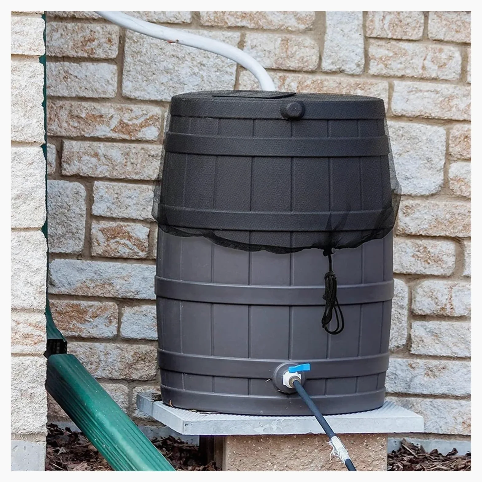 Cubierta para cisternas de Agua de Exterior, Cubierta de Red Barril Lluvia Malla poliéster Ajustable con Filtro cordón, 60-120 cm | 6pcs,120CM
