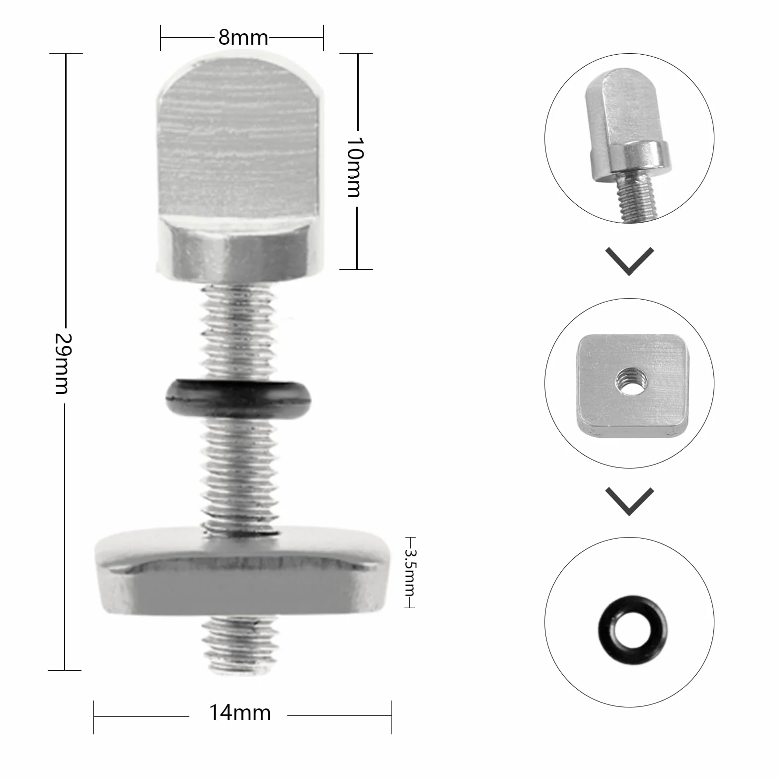 Tornillo para Tabla de Surf Acero Inoxidable 10 Piezas Accesorios Paddle Surf
