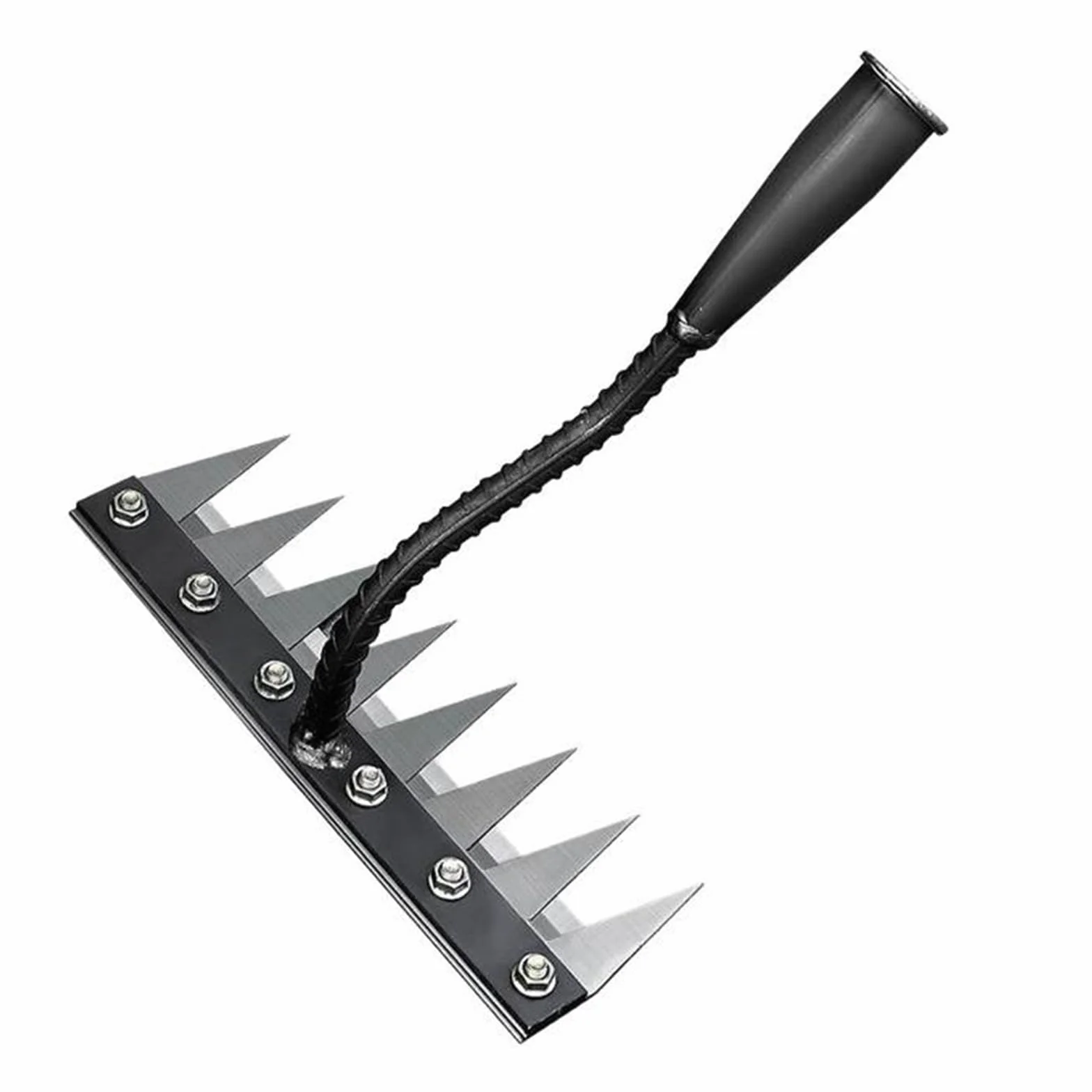 Rastrillo de Deshierbe Extractor de Malas Hierbas con 8 Dientes Herramienta de Deshierbe Manual para Aflojar Suelo, Plantar y Deshierbe