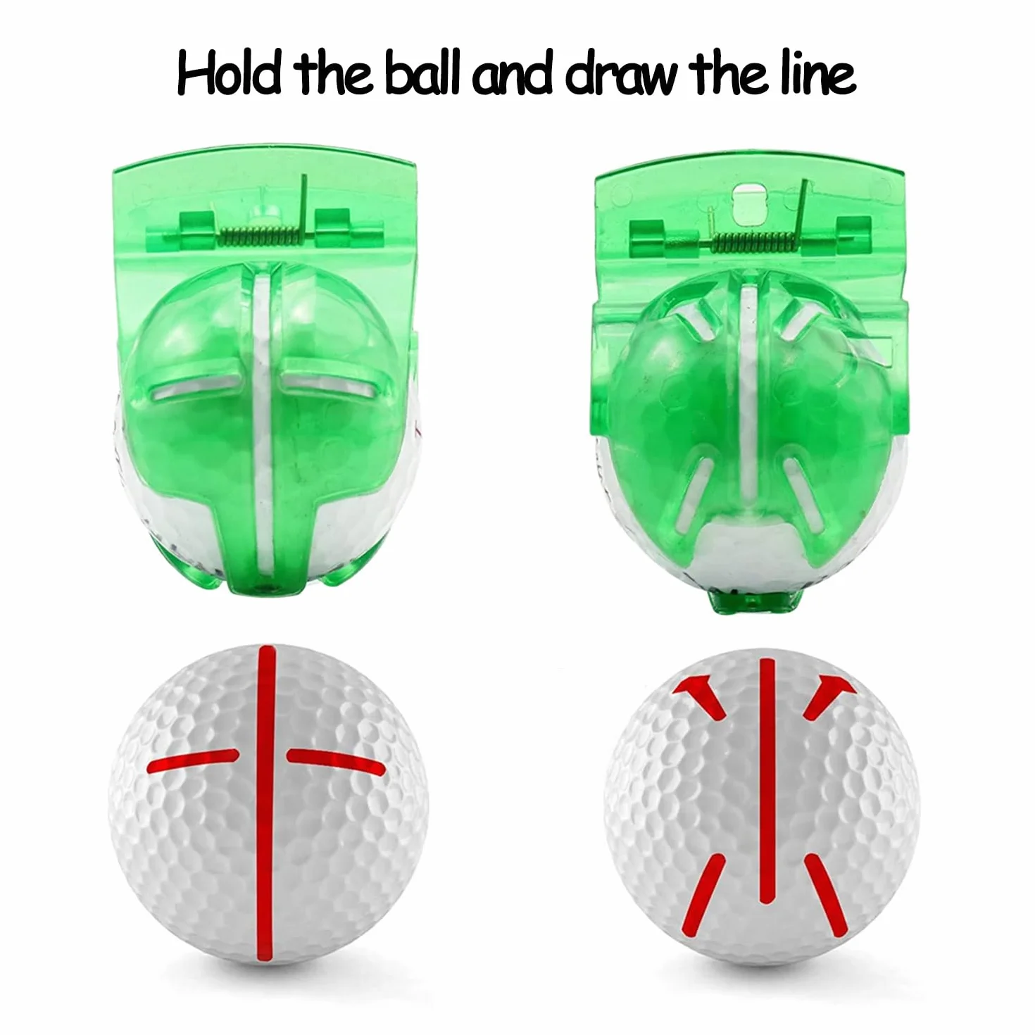 Pack de 3 herramientas de alineación de pelotas de golf, bolígrafos y clips marcadores