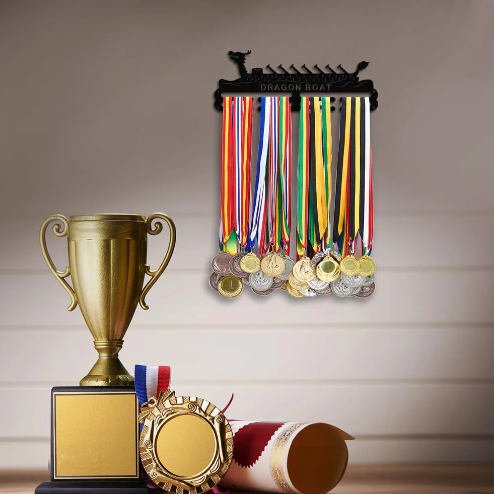 PandaHall Soporte de Medallas Marco de Metal para Colgar Medallas de Premios Deportivos para Más de 60 Medallas