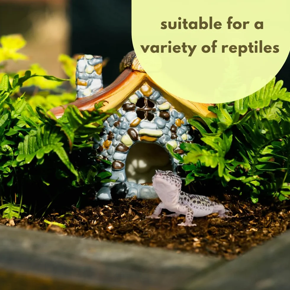 Garden Mile Casa de rana para estanque de jardín, accesorio de terrario de reptiles, escondites y cuevas de reptiles, casa de sapos, accesorios para reptiles, escondite de estanque grande, cueva