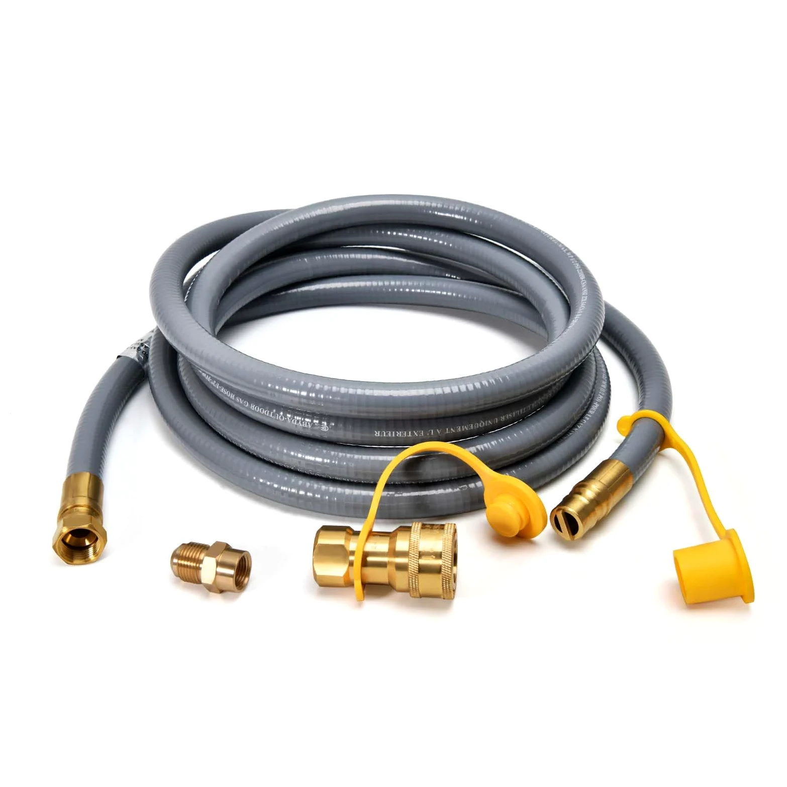 ABYDA Manguera de gas natural de 12 pies y 1/2 pulgada de diámetro interior con conexión rápida, ideal para barbacoa, parrilla, horno de pizza, calentador de patio y más electrodomésticos de baja