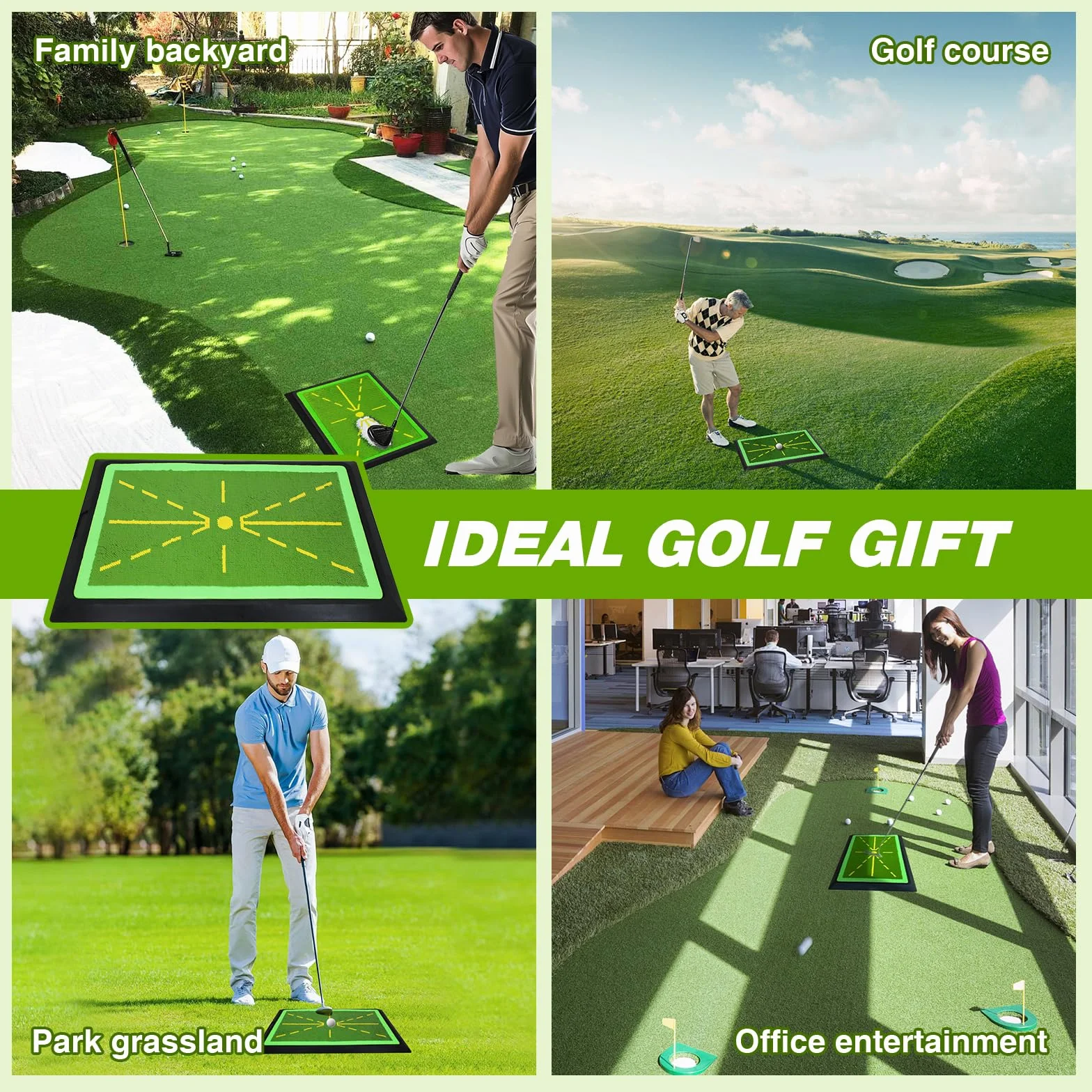 Tapete de Golf con Retroalimentación Instantánea, Base Antideslizante, Portátil para Entrenamiento en Casa