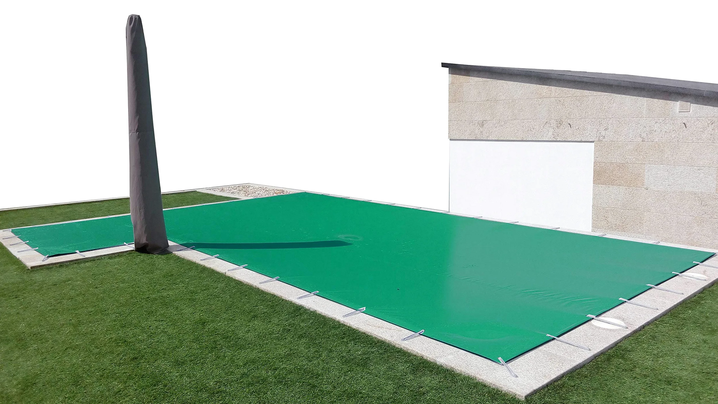 Cubierta de piscina invierno de 2,60x2,60 metros. Verde/Verde