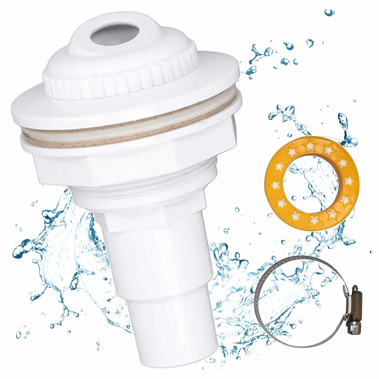 Boquilla de Entrada y Retorno para Piscinas Desmontables de Pared de Acero