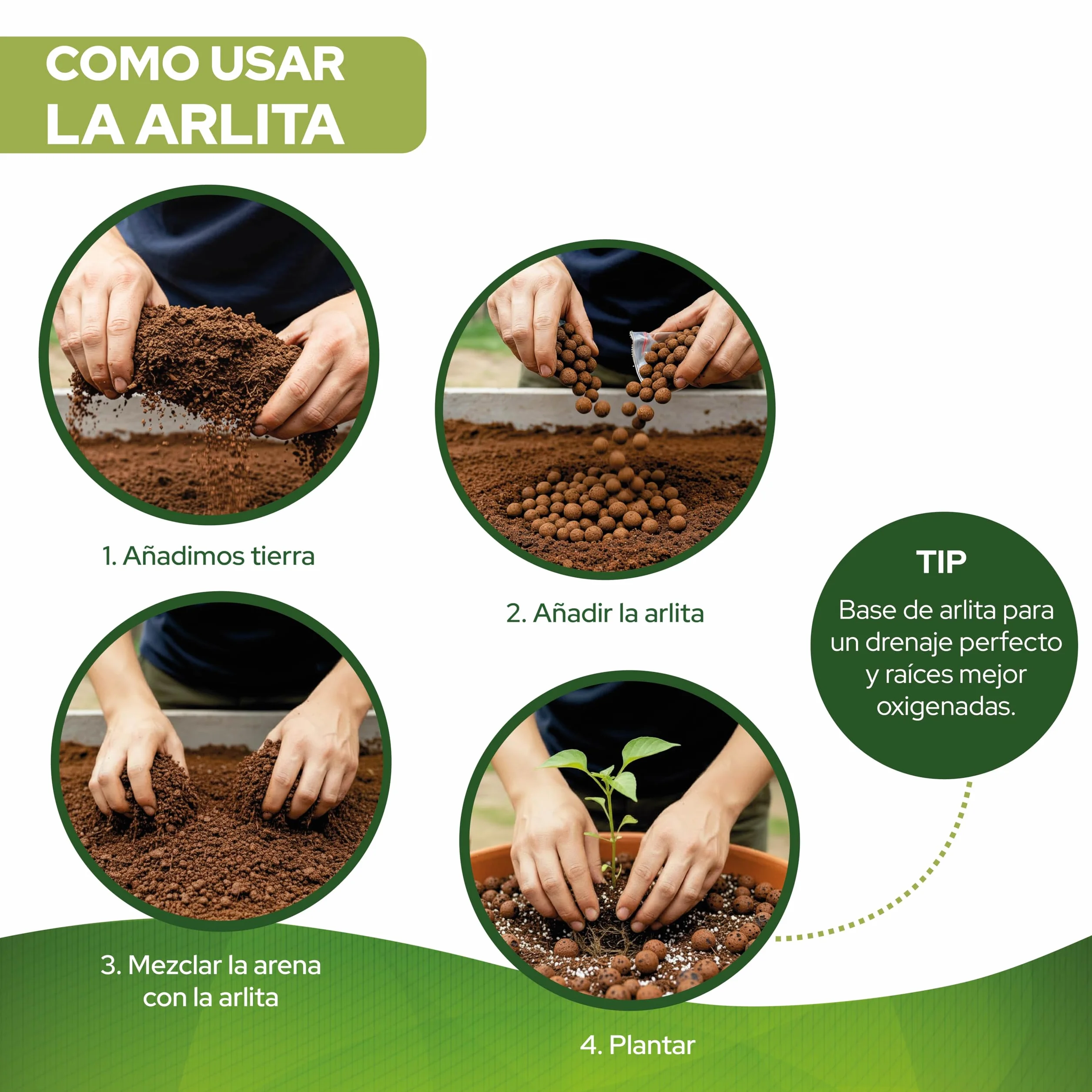 CONTROL GARDEN Arlita 20L | Bolas de Arcilla Expandida | Drenaje para Macetas, Cultivos y Plantas | Fabricado en España