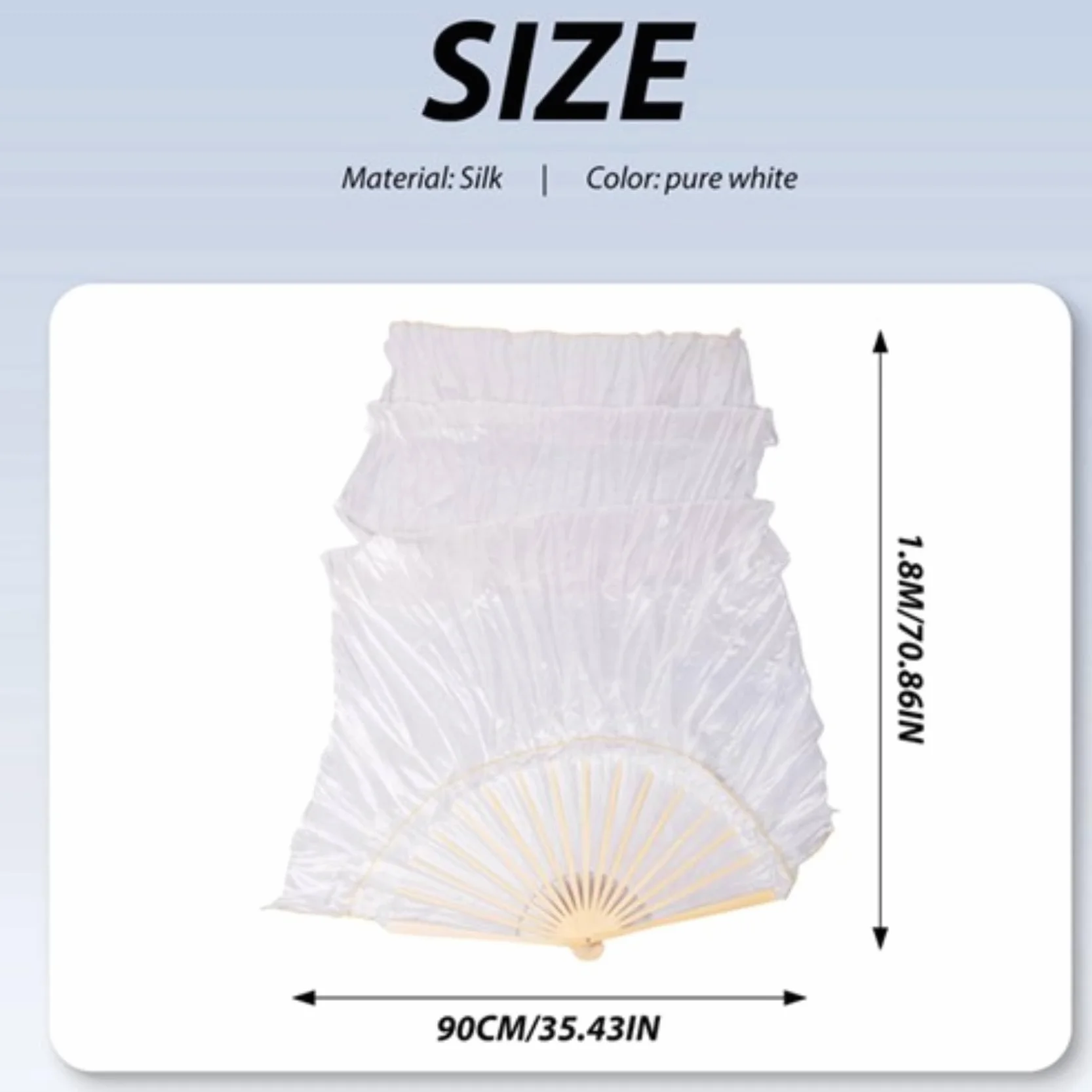 Velo de Seda Ventilador de Baile 180x90 cm 1 Pieza