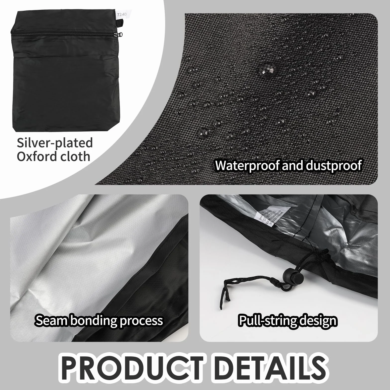 92X51cm 420D Cubierta Redonda para Brasero Impermeable, Funda Barbacoa Redonda, Cubierta para Fogatas Hoguera Brasero, Funda Protectora para Hoguera de Jardín BBQ Exterior, Tela Oxford (92X51cm)