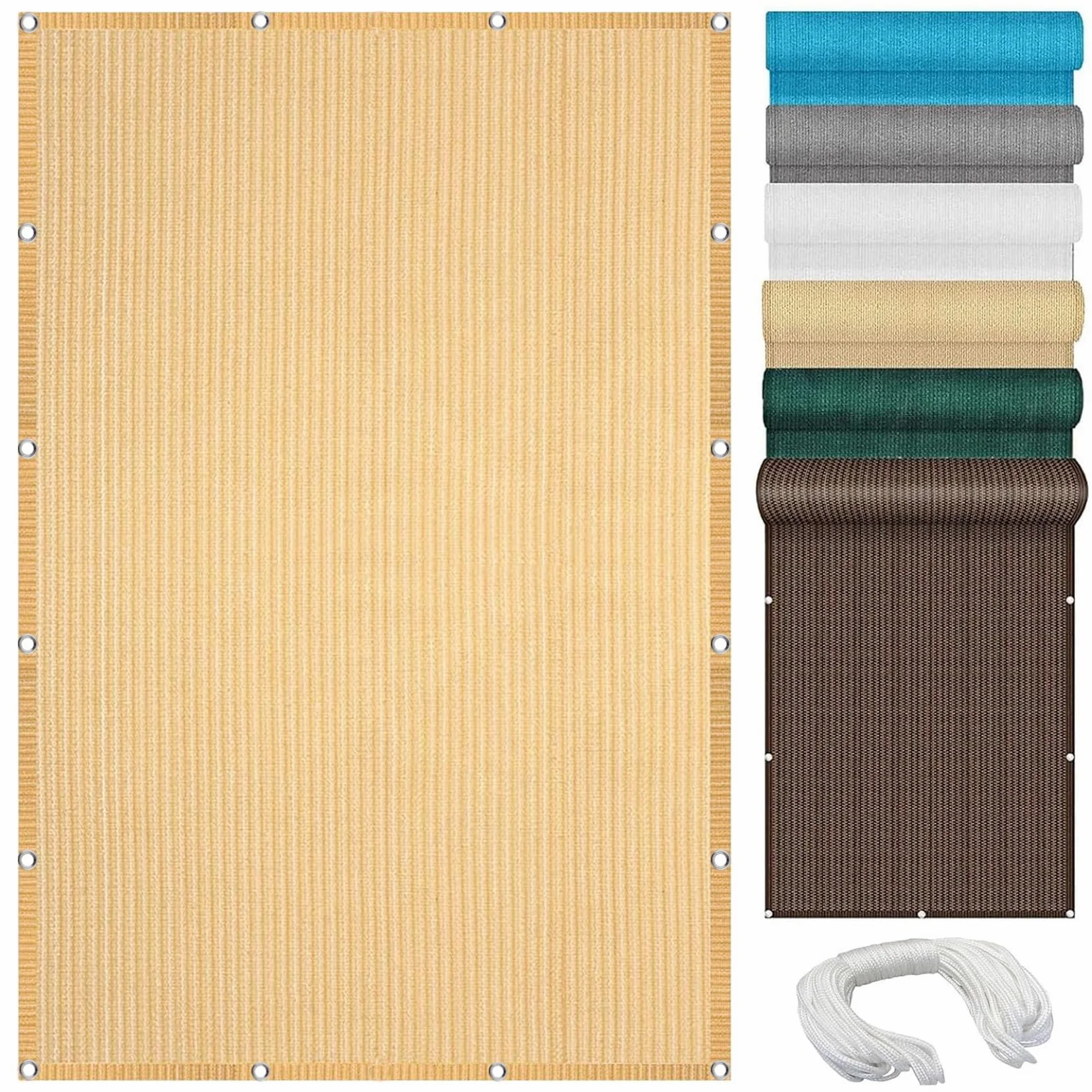 Toldo Vela de Sombra Rectangular 2.5 x 4.5 m, Transpirable Prevención Rayos UV, Toldo Vela Cuadrado Malla Sombra, Toldo de Sol para jardín, para Jardín Balcón Exterior, Color Crema