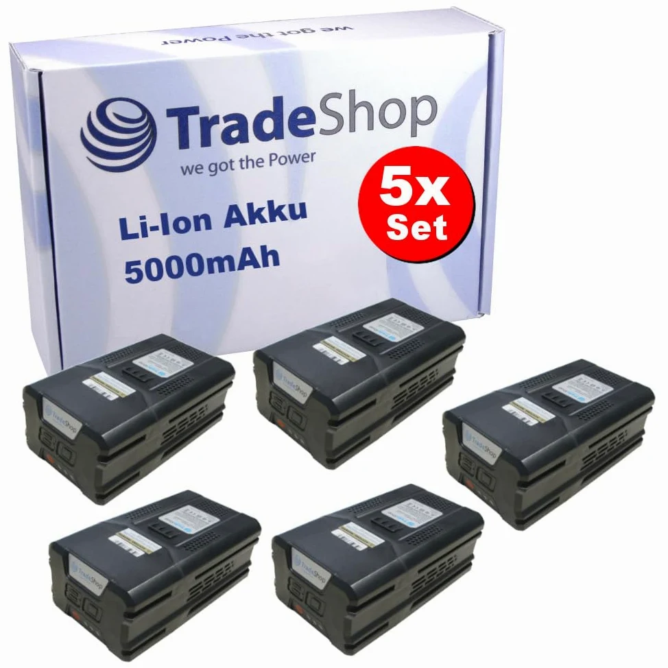 5 baterías de ion de litio para herramientas compatibles con Greenworks Pro 80V serie como cortacésped, motosierra, cortasetos, cortacésped, soplador de hojas, sustituye a G80B4, 2901307
