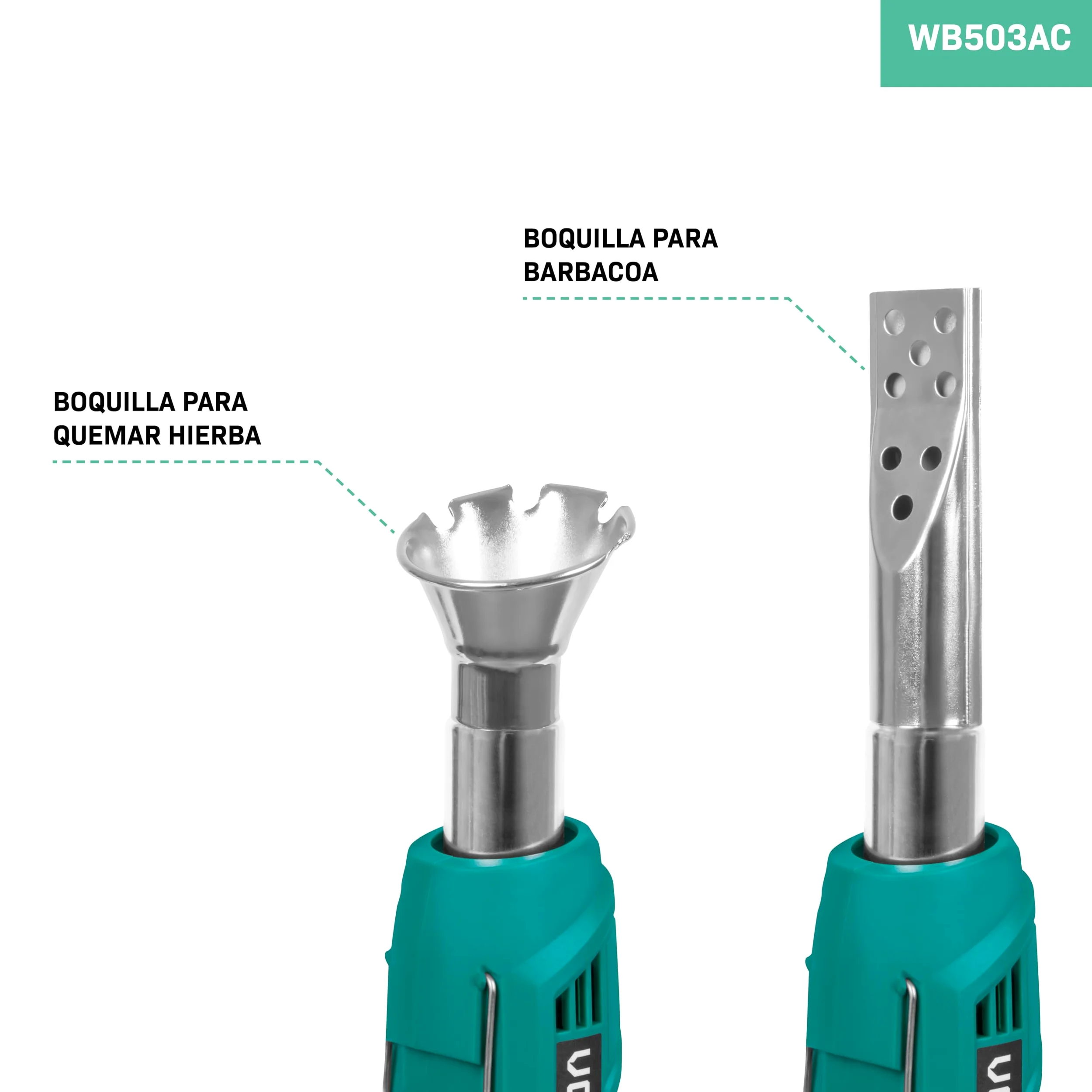 VONROC Quemador de hierbas eléctrico - 2000W - 600°C - Incluye boquilla para barbacoa