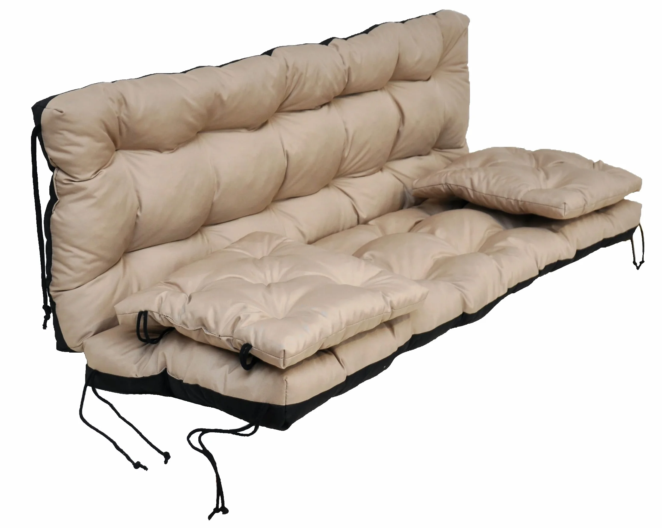 Cojín para columpio de jardín, cojín para columpio de 150 cm, cojín para columpio, cojín para balancín de Hollywood, cojín de jardín, cojín de banco (Beige)