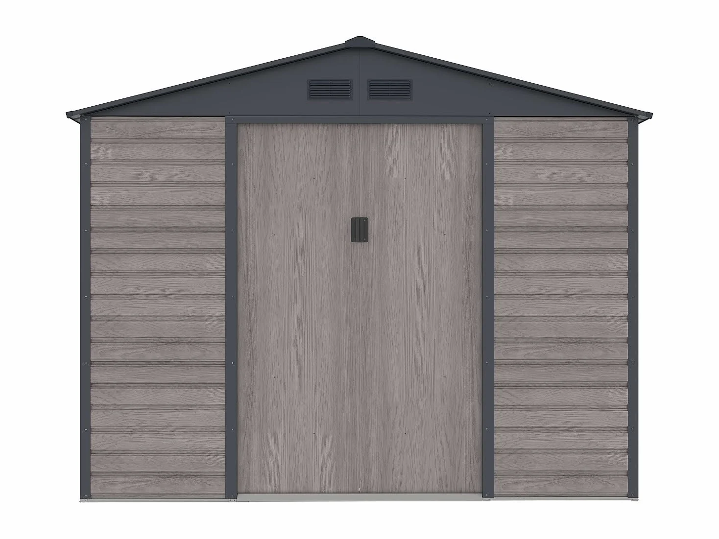 Venta-Unica - Caseta de jardÌn Metal de Acero galvanizado Efecto Madera Gris 7,17 m≤ - ADELMO